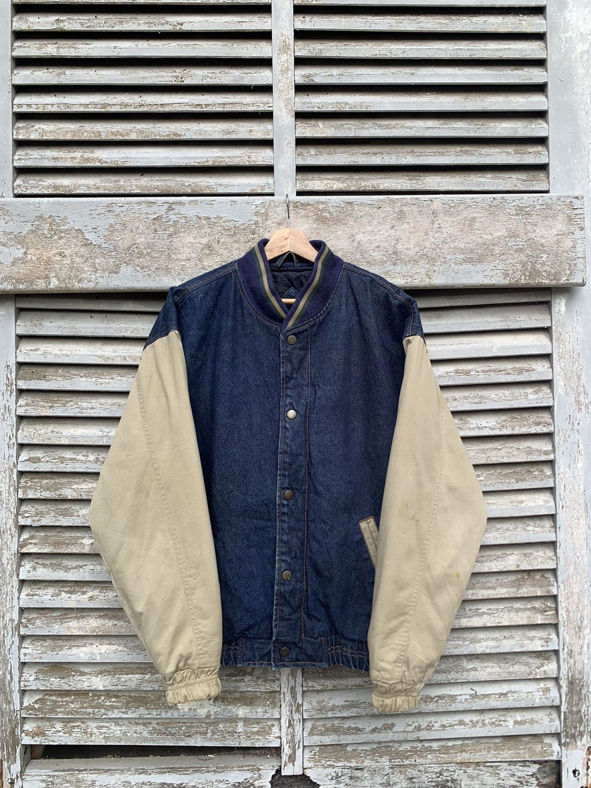 Vintage 👹Vintage SUKODA Denim Oversized Varsity Jacket Size US XL / EU 56 / 4 - 8 Thumbnail