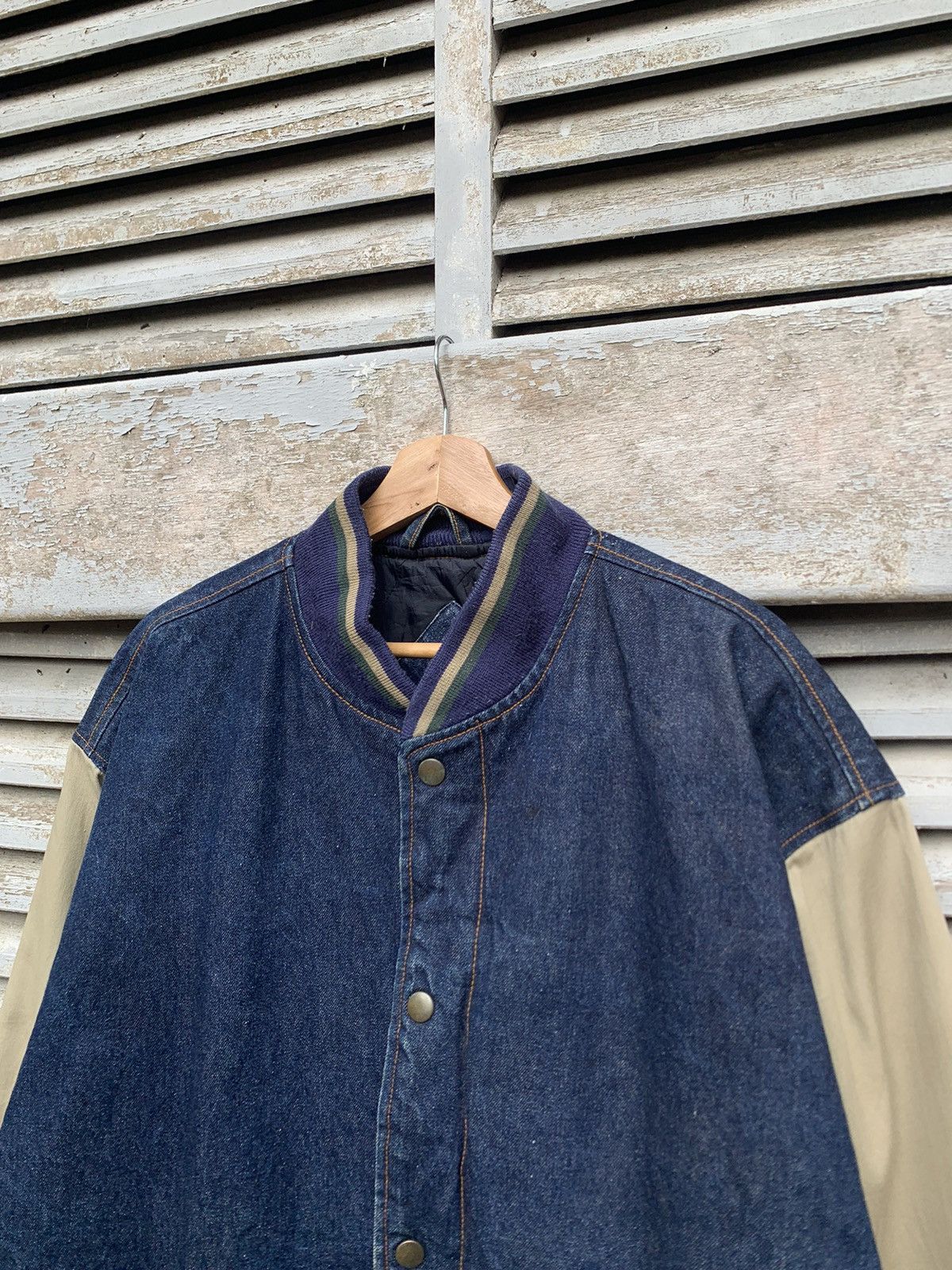 Vintage 👹Vintage SUKODA Denim Oversized Varsity Jacket Size US XL / EU 56 / 4 - 5 Thumbnail