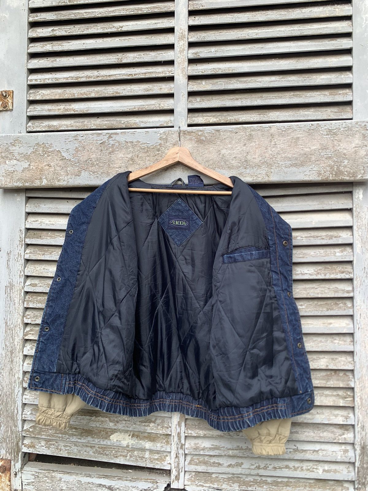 Vintage 👹Vintage SUKODA Denim Oversized Varsity Jacket Size US XL / EU 56 / 4 - 10 Thumbnail