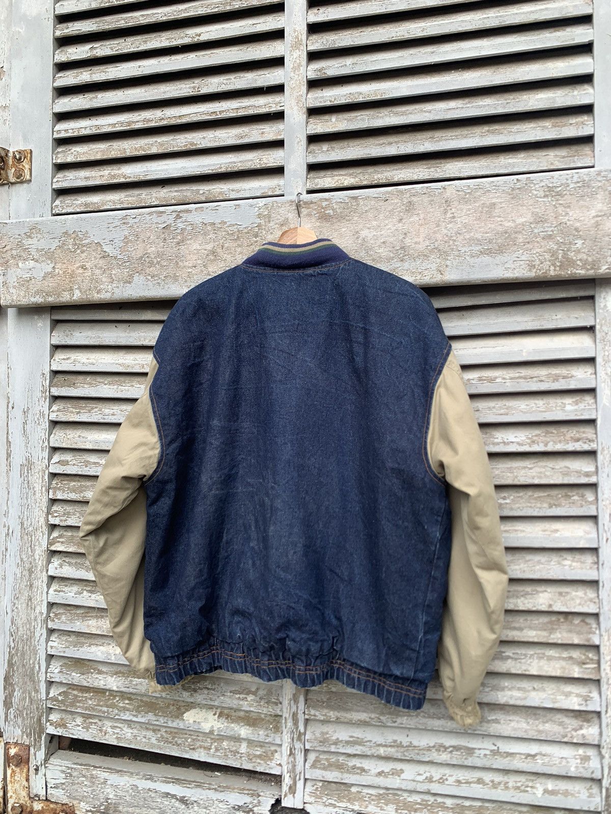 Vintage 👹Vintage SUKODA Denim Oversized Varsity Jacket Size US XL / EU 56 / 4 - 11 Thumbnail