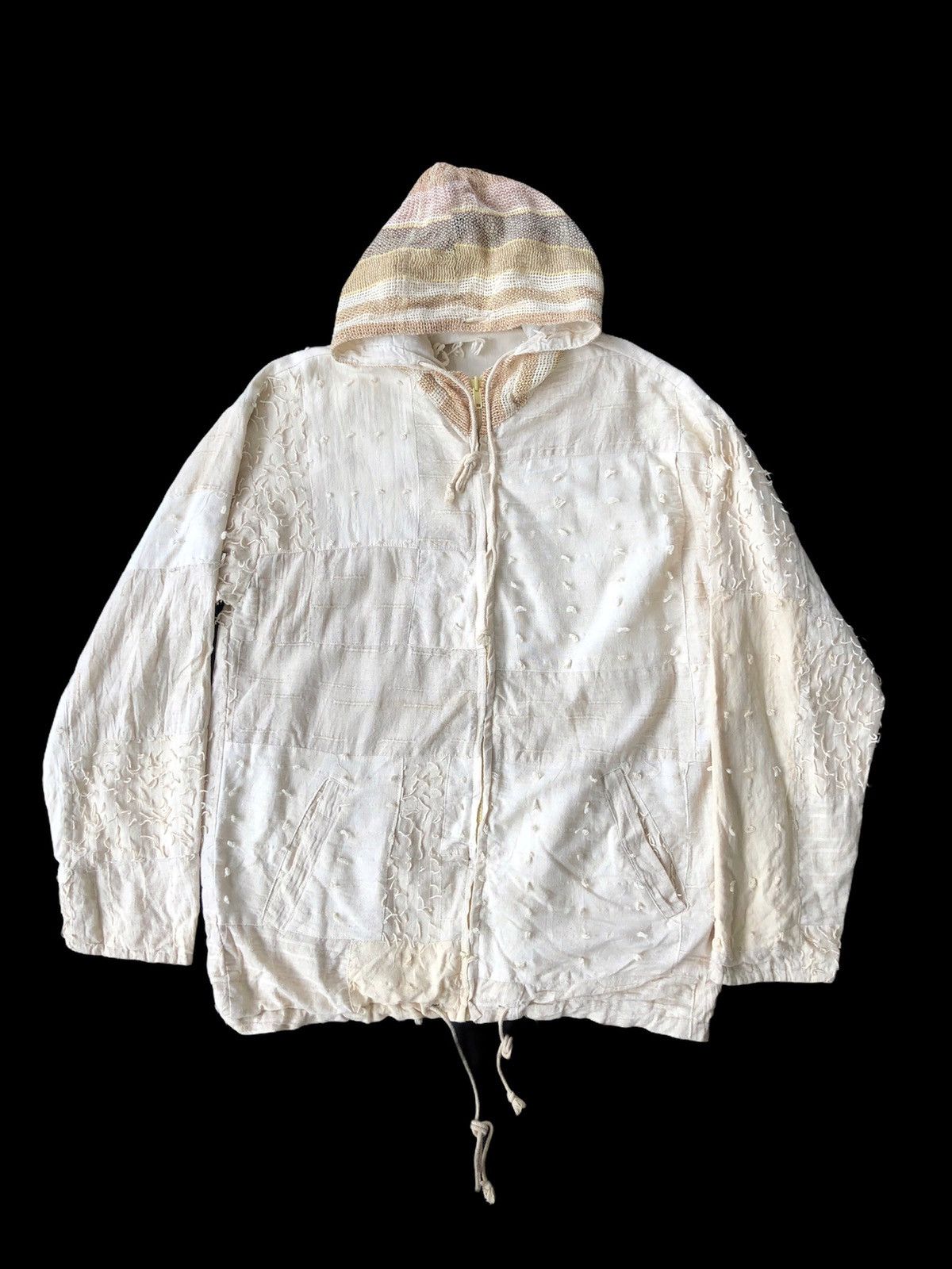 Handmade Vintage 🇯🇵 Artwork Stitch Patchwork O/S Zip Hoodie Size US L / EU 52-54 / 3 - 1 Thumbnail