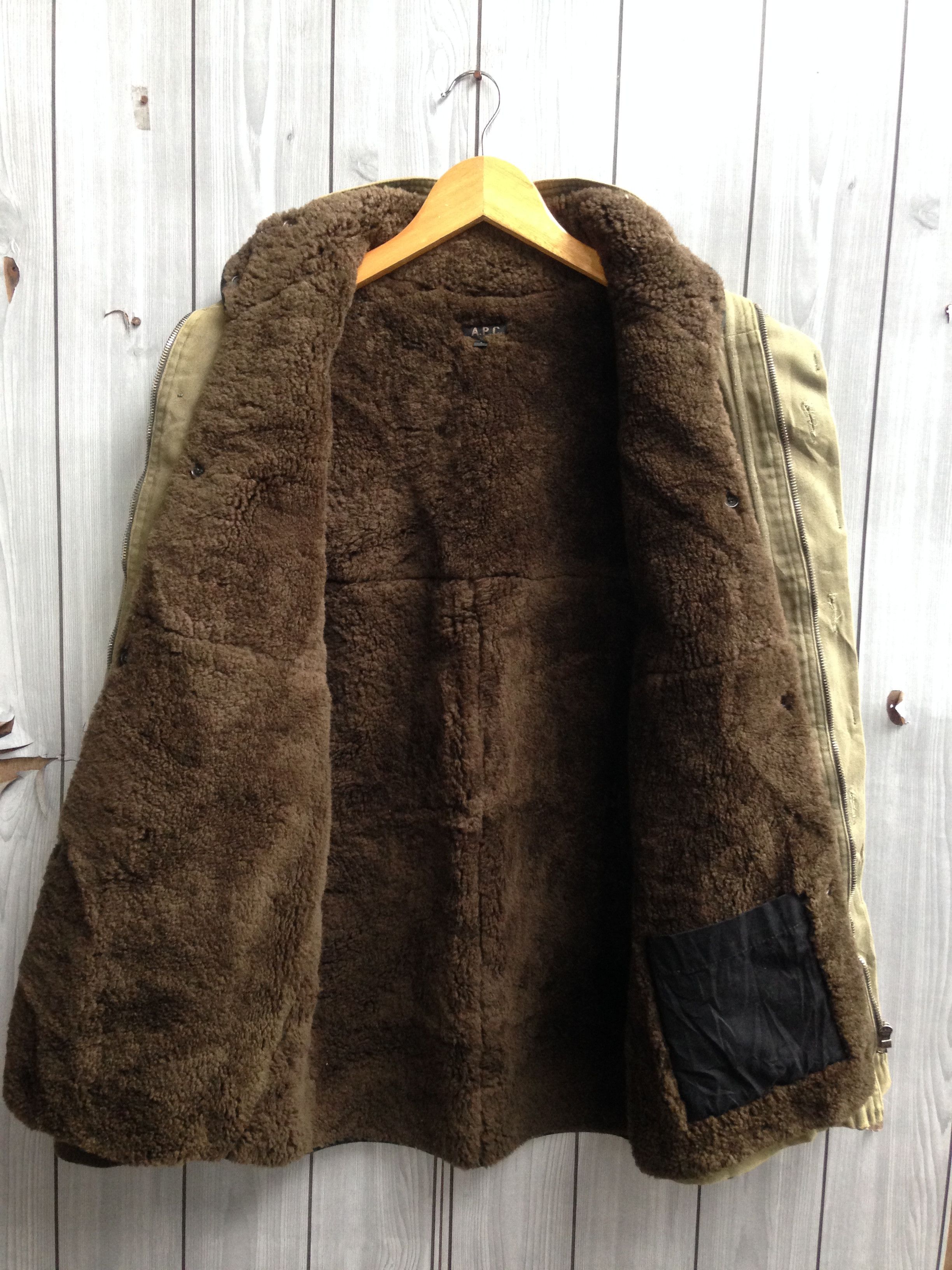 A.P.C. APC Sherpa Olive Winter Jacket Size US S / EU 44-46 / 1 - 5 Thumbnail