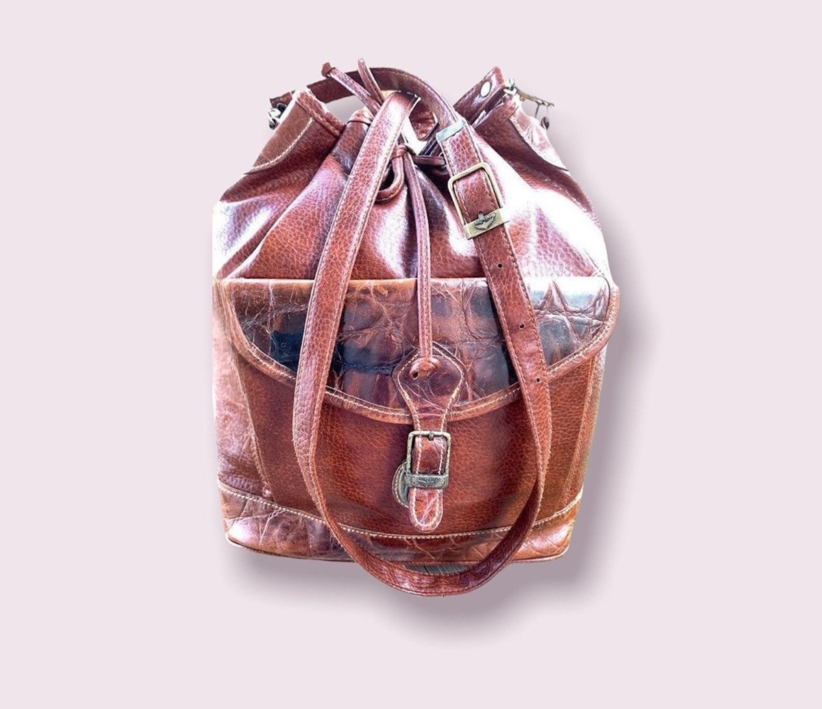 Vintage Vintage Leather Bucket Bag Designer Backpack Purse Size ONE SIZE - 4 Thumbnail