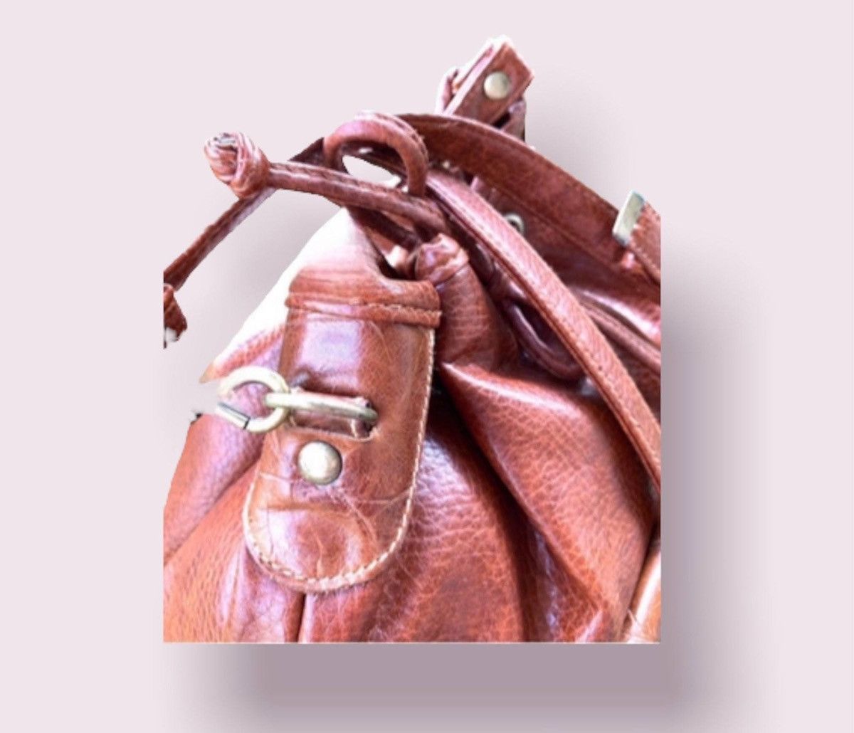 Vintage Vintage Leather Bucket Bag Designer Backpack Purse Size ONE SIZE - 6 Thumbnail