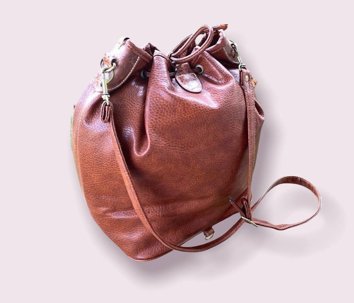 Vintage Vintage Leather Bucket Bag Designer Backpack Purse Size ONE SIZE - 2 Thumbnail