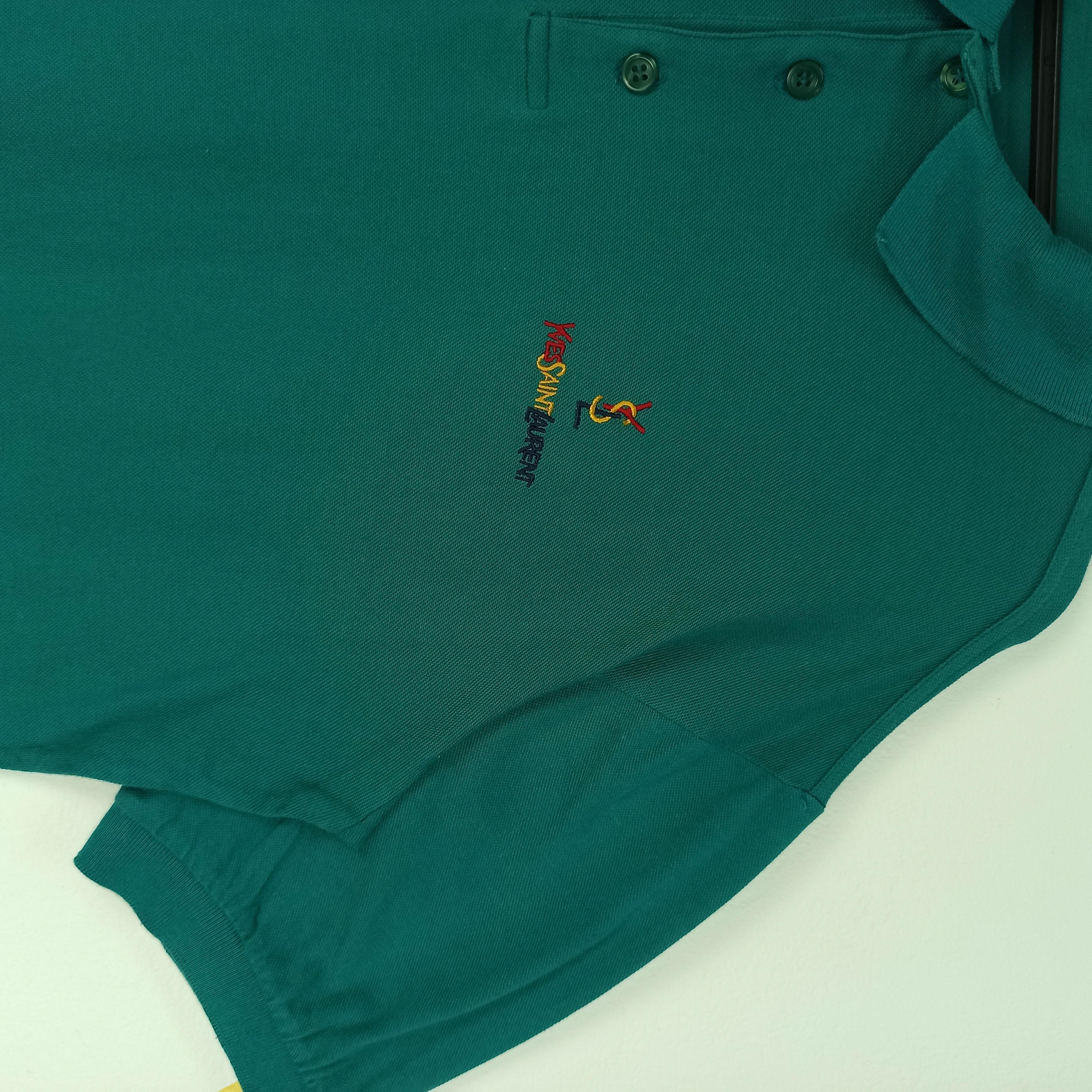 Yves Saint Laurent 🔥Vintage🔥 Yves Saint Laurent Rainbow Logo Polo Tee Size US XL / EU 56 / 4 - 3 Thumbnail
