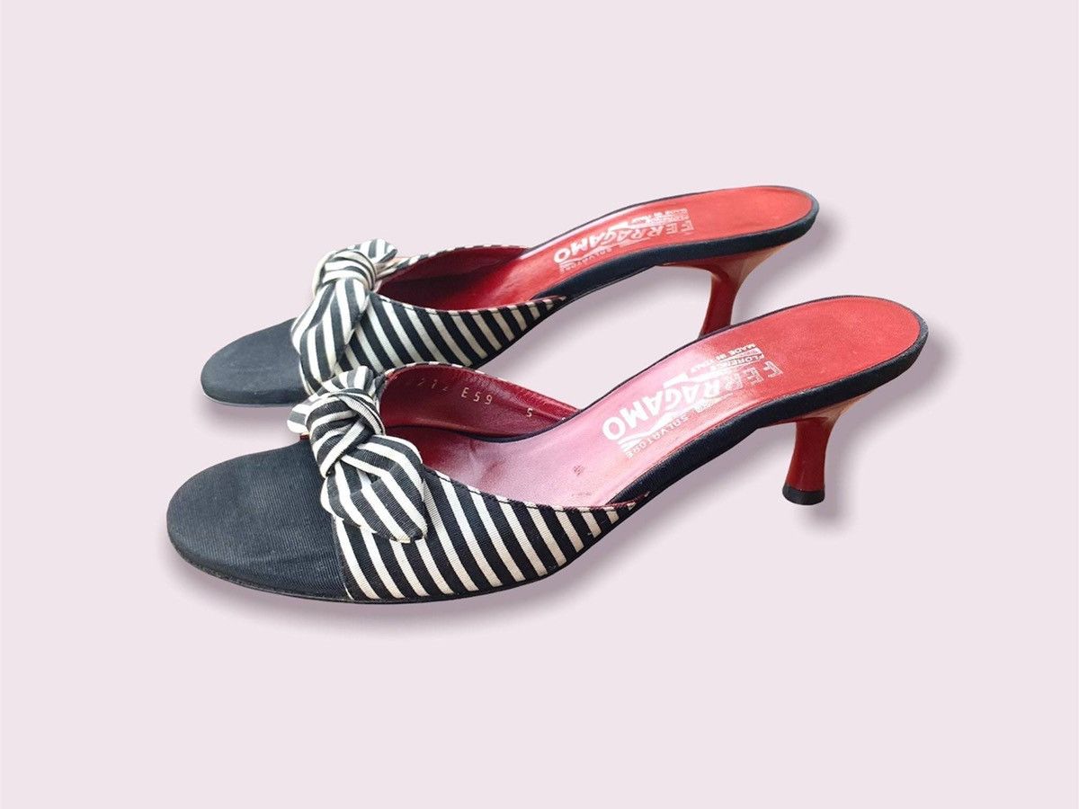 Salvatore Ferragamo Shoes Slip On Heel Sandals in Red, Women's (Size 5)