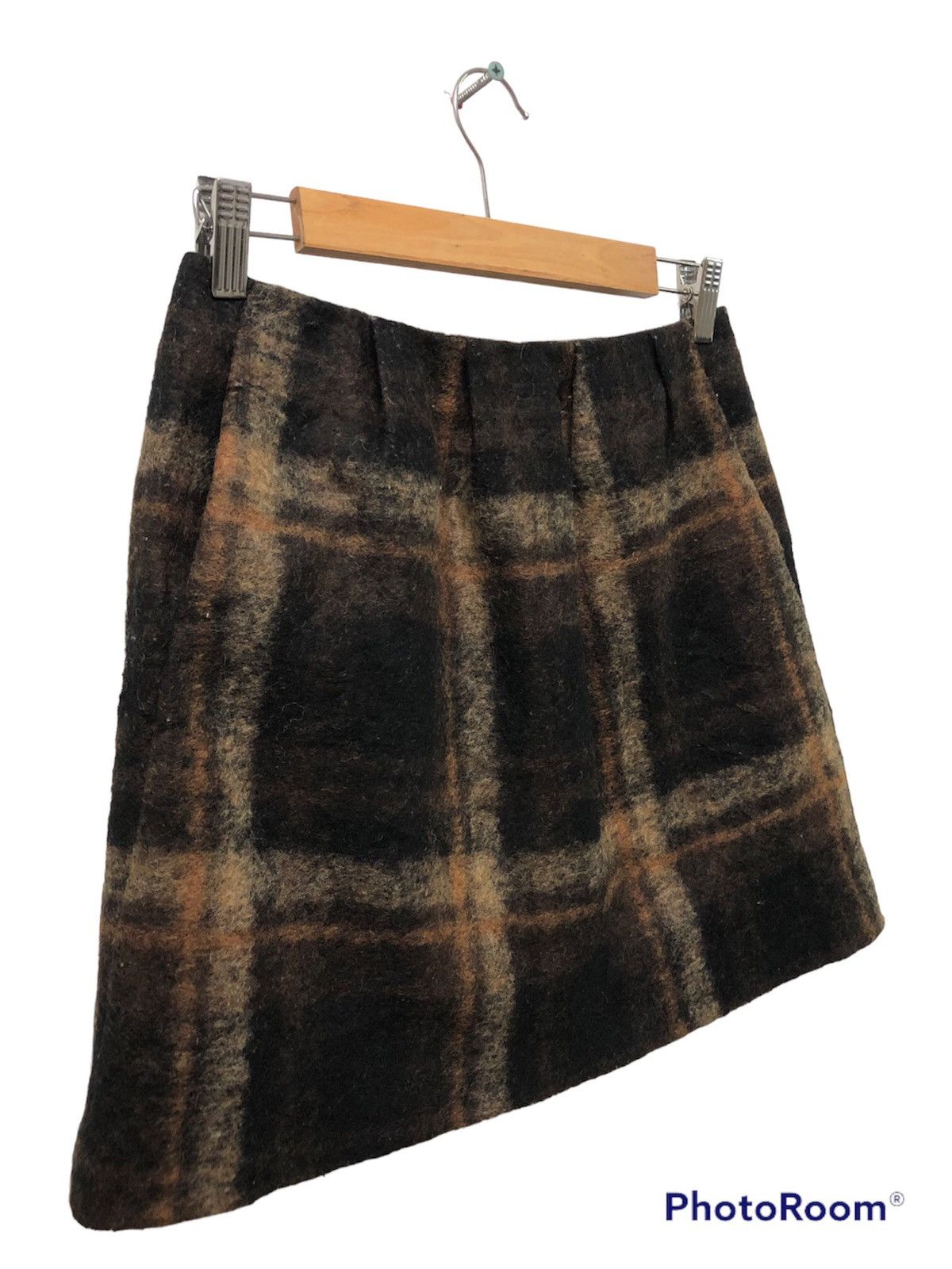 Japanese Brand × Yohji Yamamoto RARE!! INED YOHJI YAMAMOTO X PONTETORTO WOOL CHECKED SKIRT Size 26" / US 2 / IT 38 - 2 Thumbnail