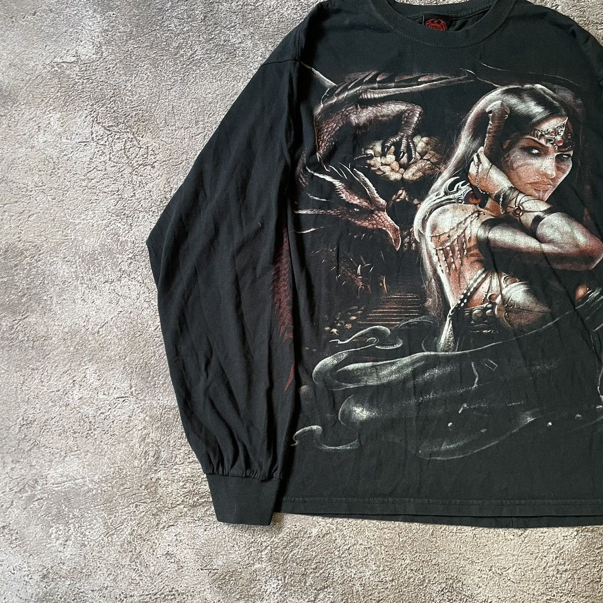 Vintage Vintage Y2K Graphic Tee Skulls Vampire Goth Black Japanese L Size US L / EU 52-54 / 3 - 4 Thumbnail