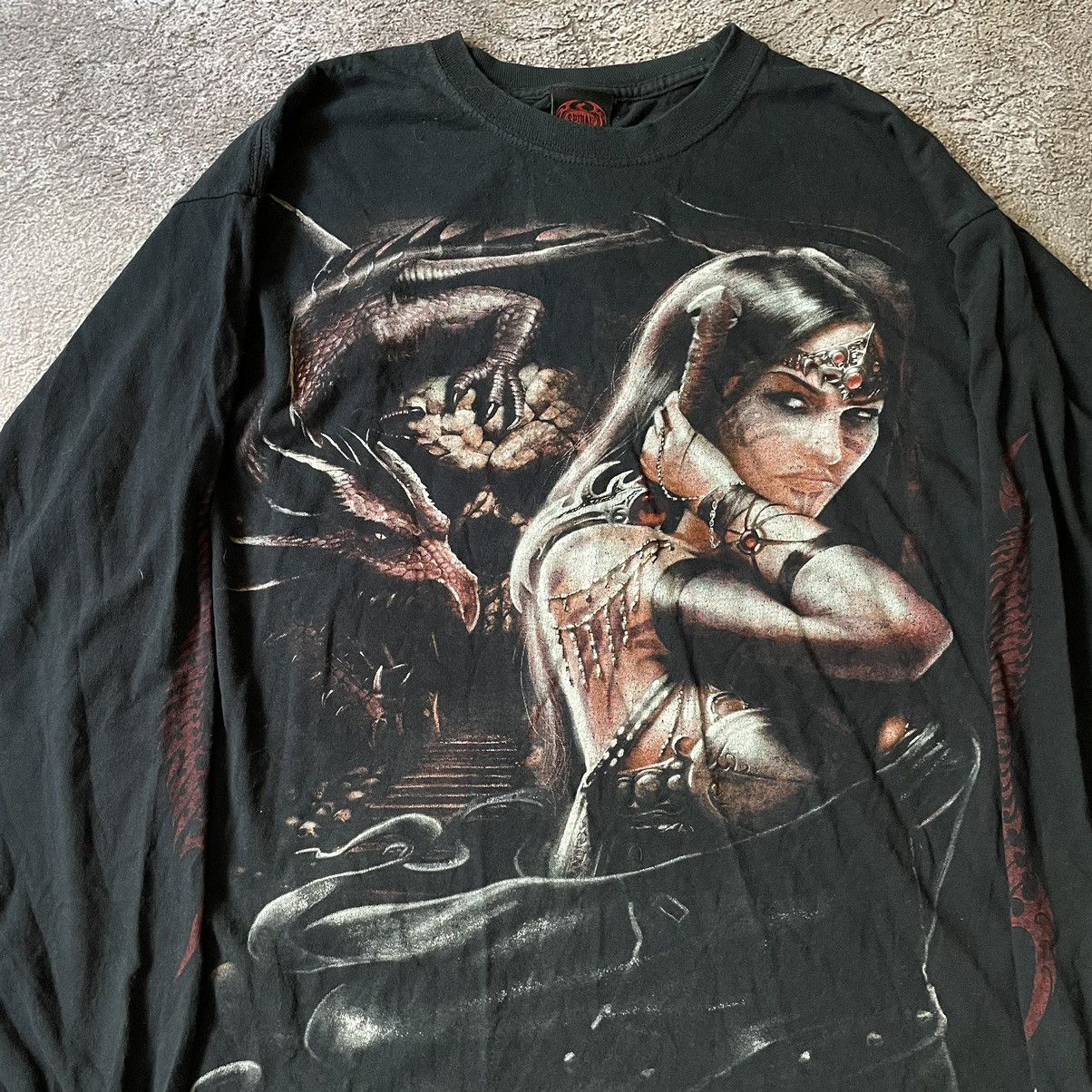 Vintage Vintage Y2K Graphic Tee Skulls Vampire Goth Black Japanese L Size US L / EU 52-54 / 3 - 5 Thumbnail