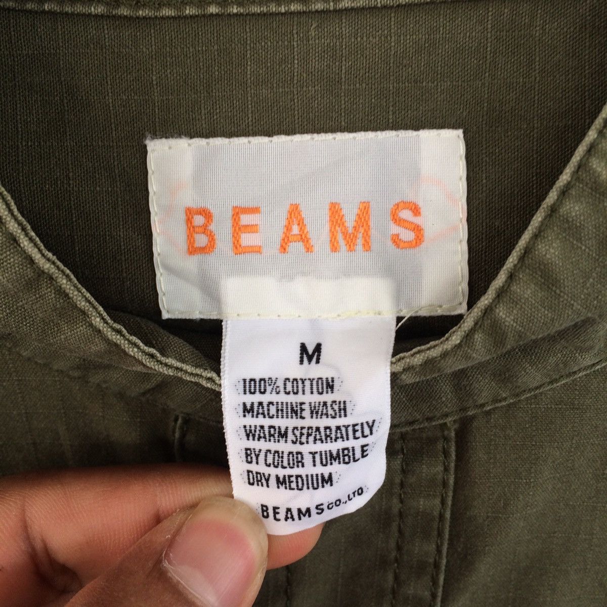 Beams Plus Beams Japan Mandarin Shirt Olive Green Size US M / EU 48-50 / 2 - 4 Thumbnail