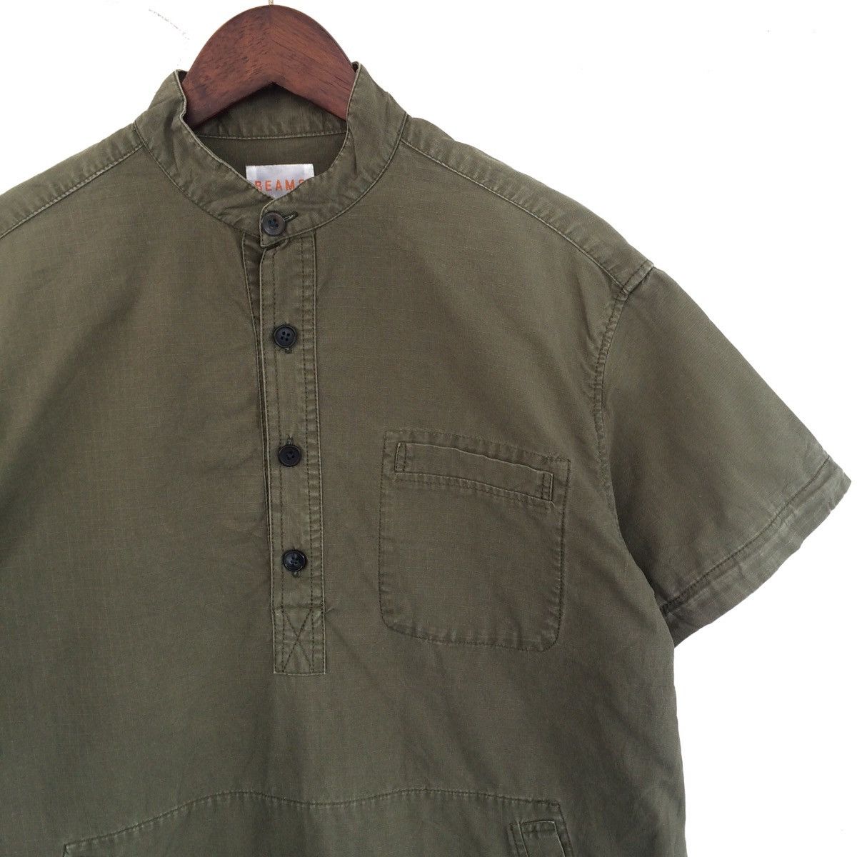 Beams Plus Beams Japan Mandarin Shirt Olive Green Size US M / EU 48-50 / 2 - 1 Thumbnail