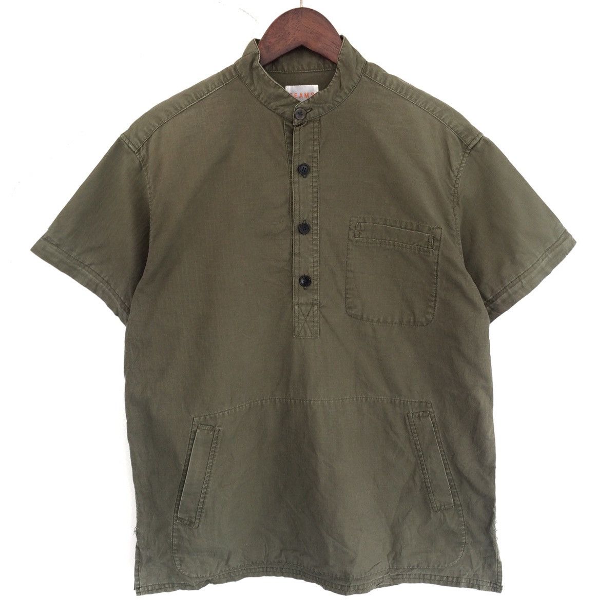 Beams Plus Beams Japan Mandarin Shirt Olive Green Size US M / EU 48-50 / 2 - 2 Thumbnail