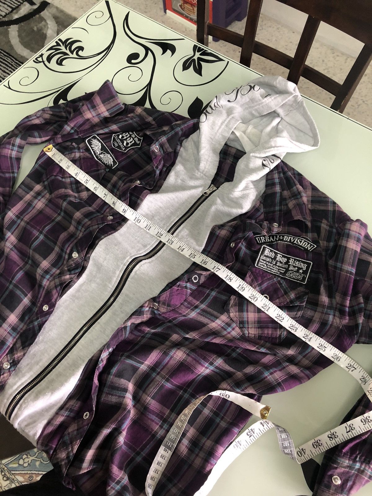 Flannel Nice❗️Bad Boy Rising Flannel Hoodie Like Number Nine Size US M / EU 48-50 / 2 - 17 Thumbnail