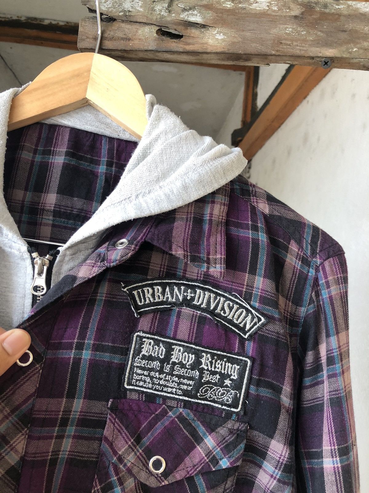 Flannel Nice❗️Bad Boy Rising Flannel Hoodie Like Number Nine Size US M / EU 48-50 / 2 - 9 Thumbnail