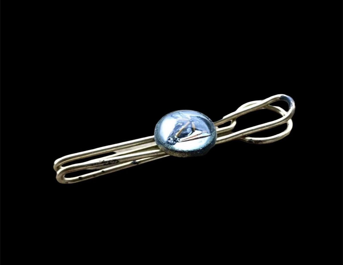 Vintage Horse Tie Clip Reverse Gold Crystal Bar Men’s Jewelry Size ONE SIZE - 3 Thumbnail