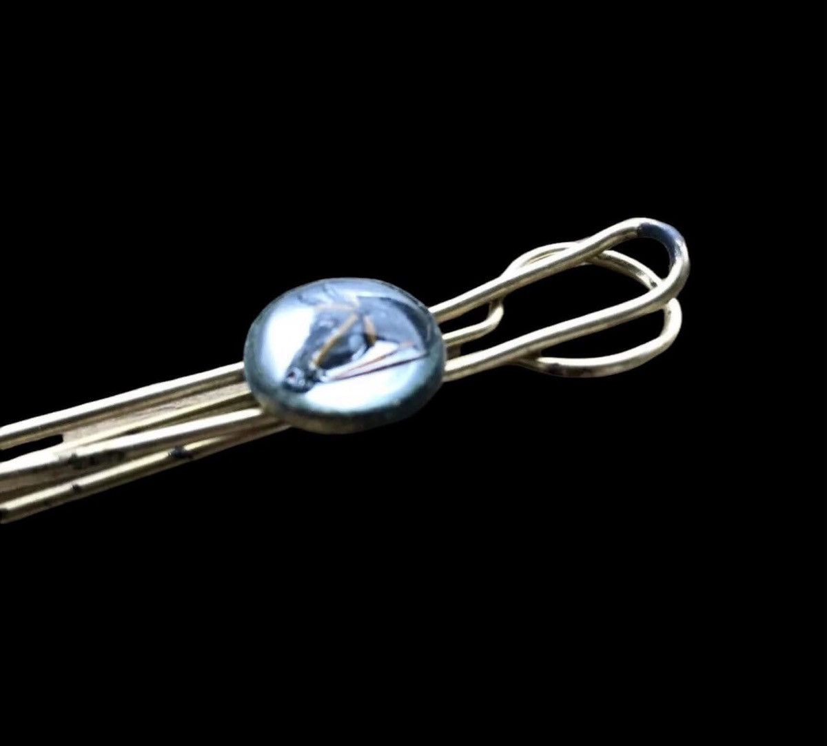 Vintage Horse Tie Clip Reverse Gold Crystal Bar Men’s Jewelry Size ONE SIZE - 4 Thumbnail