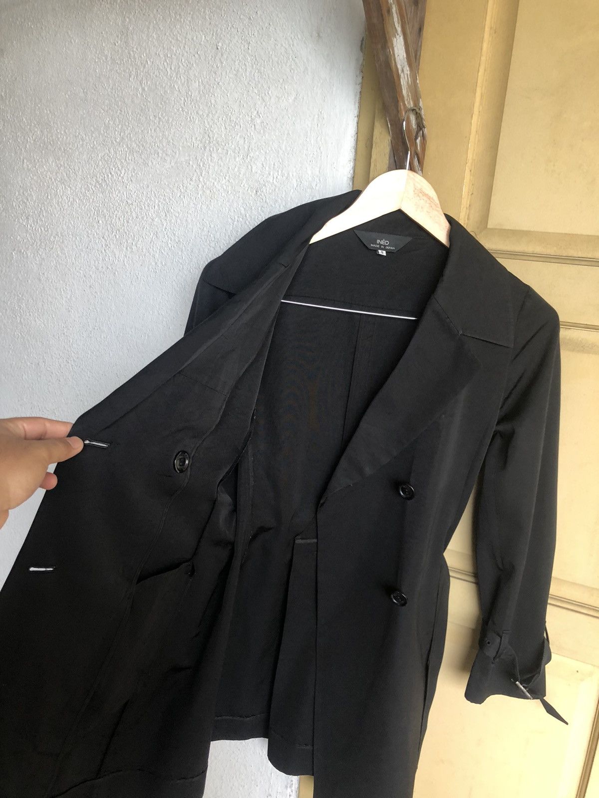 Yohji Yamamoto Yohji Yamamoto INED Japan Minimalist Trench Jacket Womens Size S / US 4 / IT 40 - 15 Thumbnail
