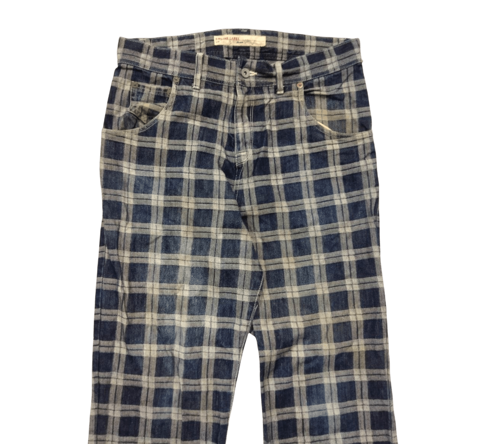 Japanese Brand Japanese Engine Label Checkered Jeans Size US 32 / EU 48 - 4 Thumbnail