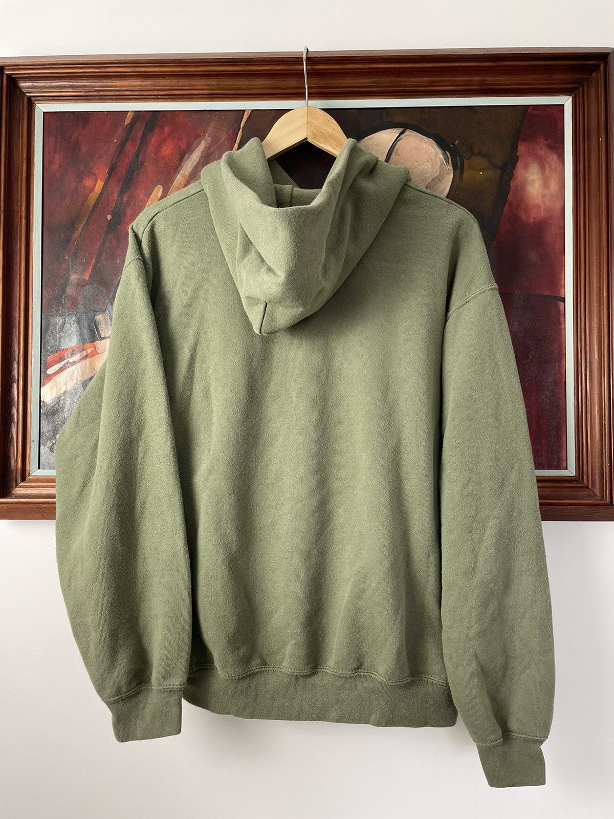 Vintage vintage khaki blank fruit the loom hoodie basic washed y2k Size US M / EU 48-50 / 2 - 2 Thumbnail