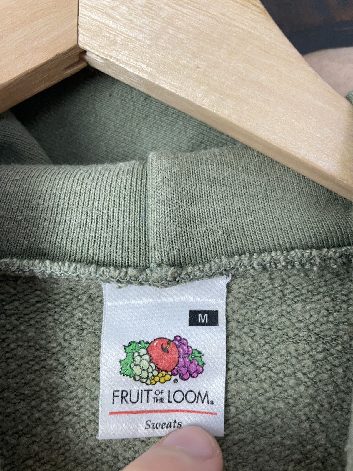 Vintage vintage khaki blank fruit the loom hoodie basic washed y2k Size US M / EU 48-50 / 2 - 4 Thumbnail