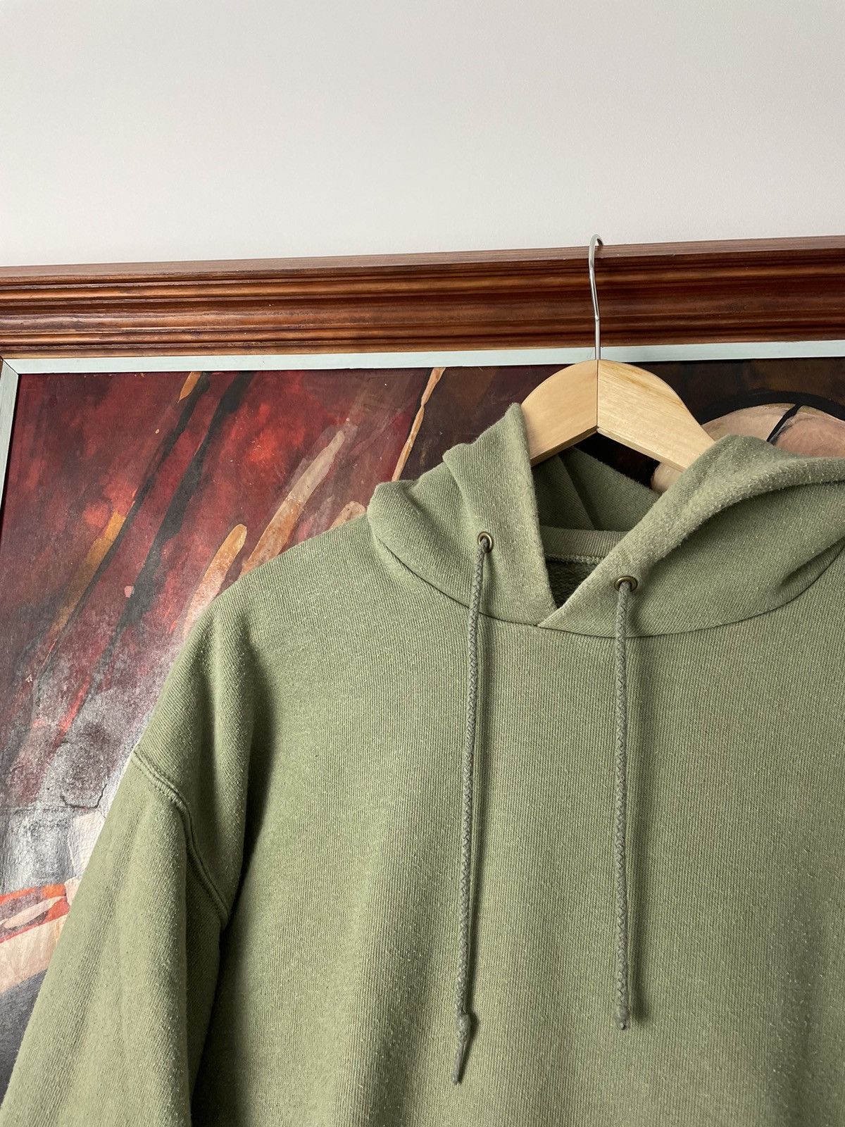 Vintage vintage khaki blank fruit the loom hoodie basic washed y2k Size US M / EU 48-50 / 2 - 3 Thumbnail