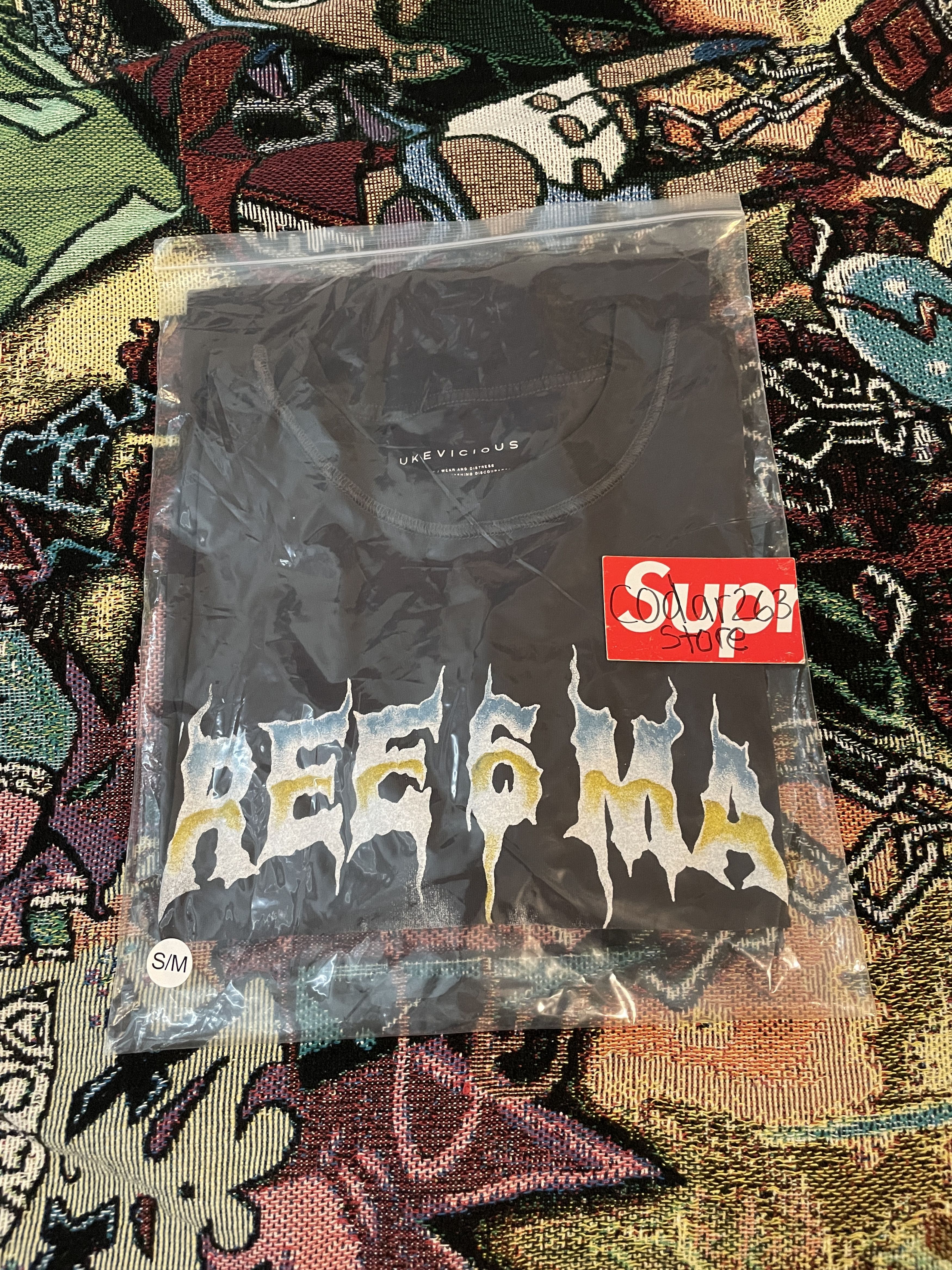 image of Three 6 Mafia Reaper Tee - Luke Vicious Vintage Merch Shirt in Off Black, Men's (Size Small)