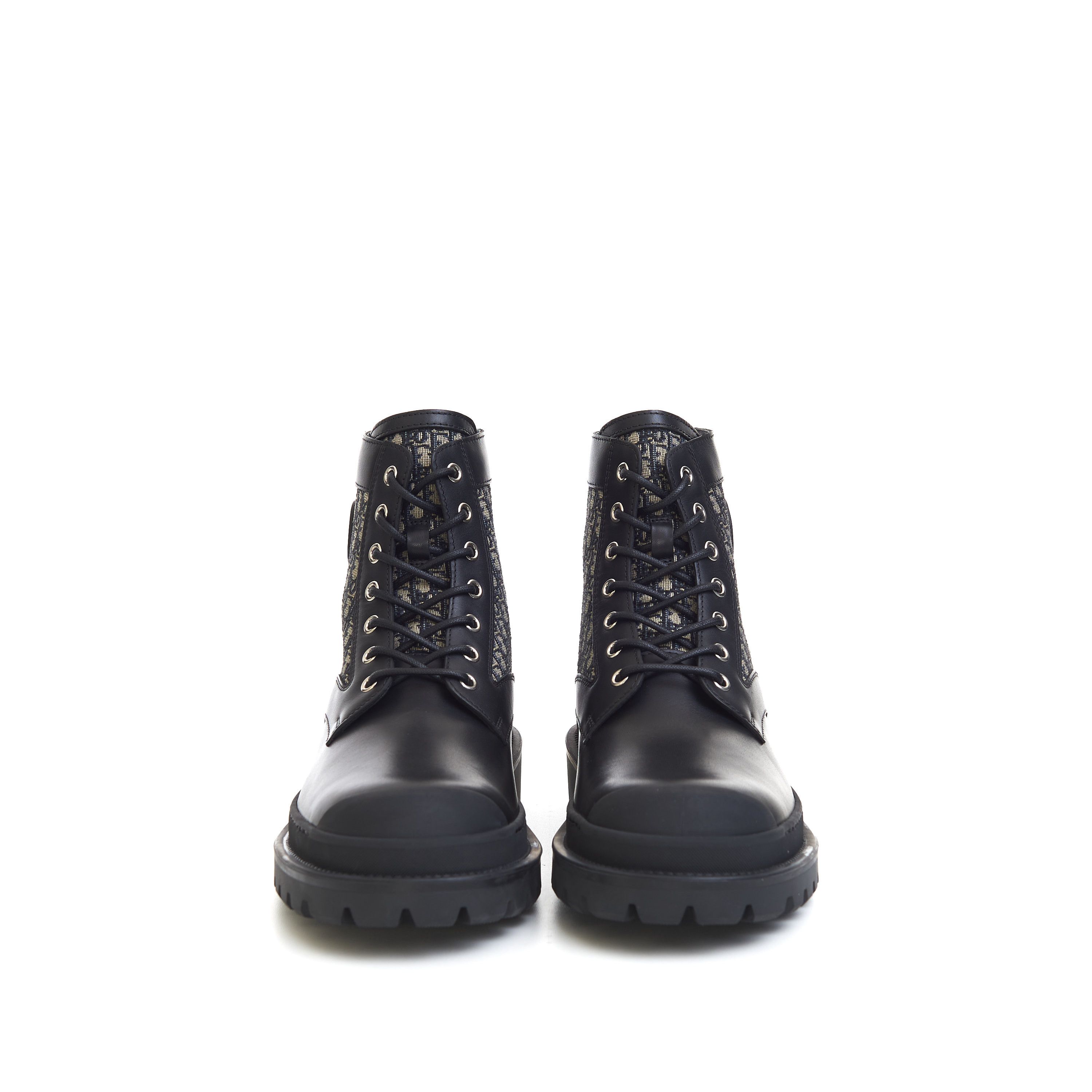 Dior Explorer Ankle Boots In Black Calfskin & Beige Oblique Size US 10 / EU 43 - 3 Thumbnail