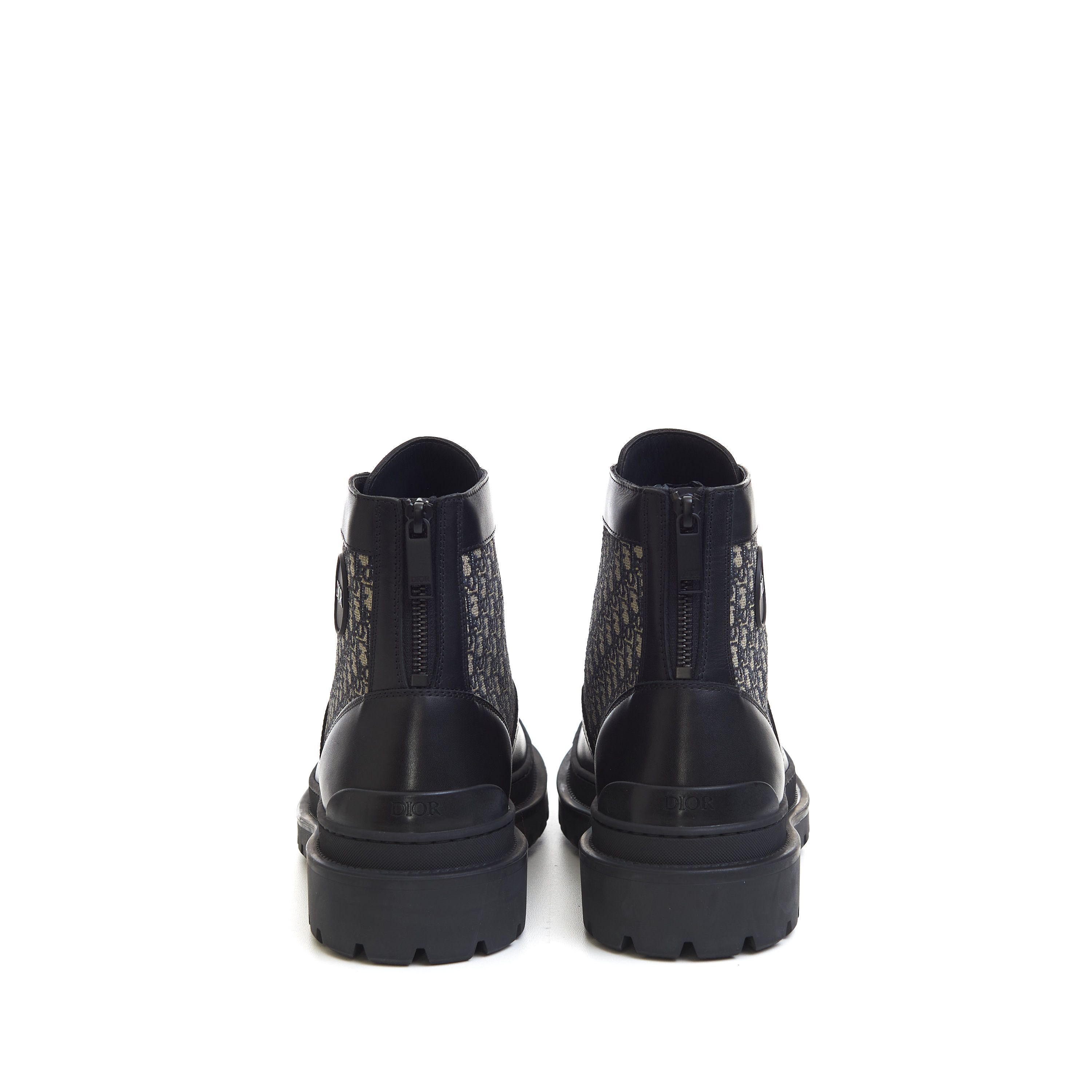 Dior Explorer Ankle Boots In Black Calfskin & Beige Oblique Size US 10 / EU 43 - 7 Thumbnail