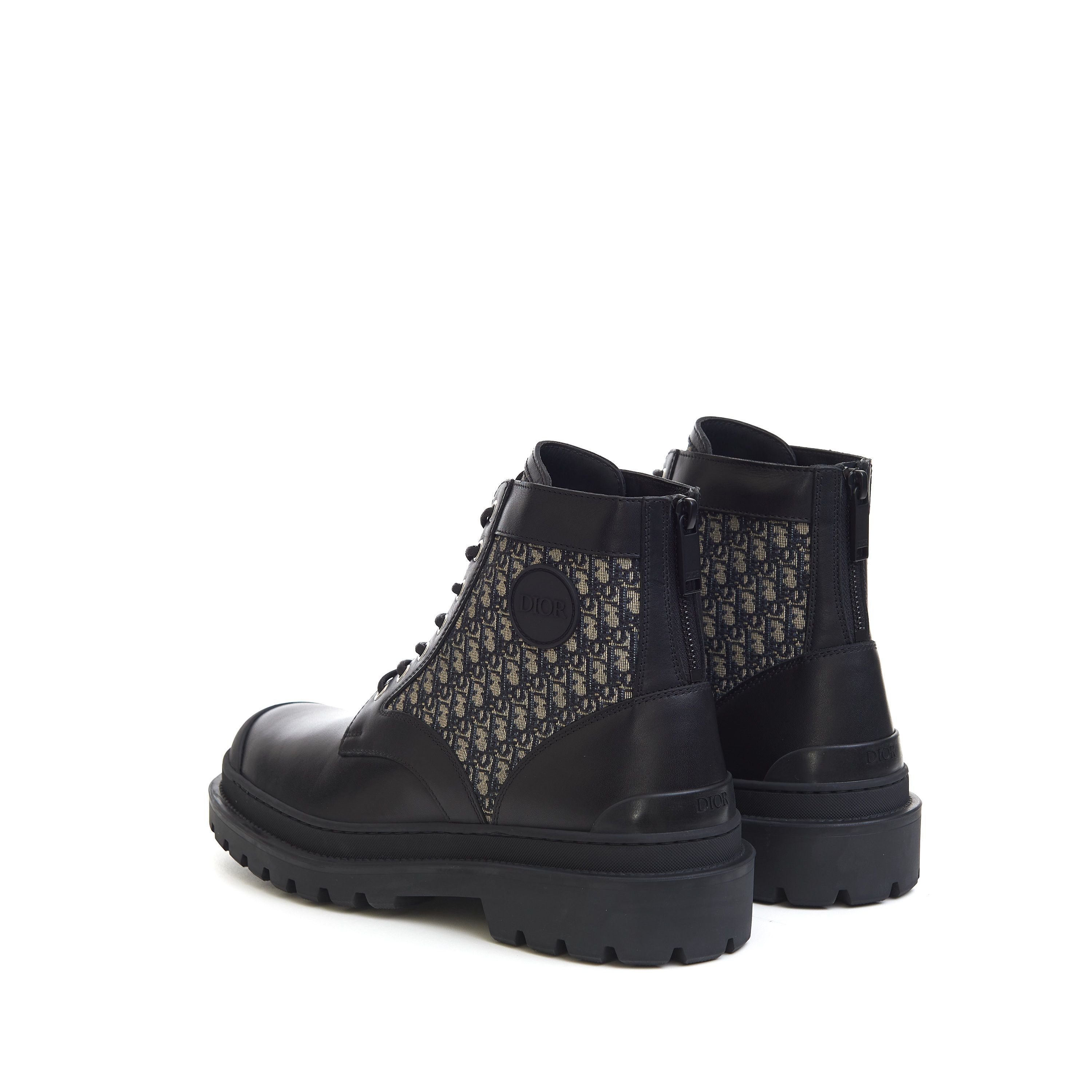 Dior Explorer Ankle Boots In Black Calfskin & Beige Oblique Size US 10 / EU 43 - 6 Thumbnail