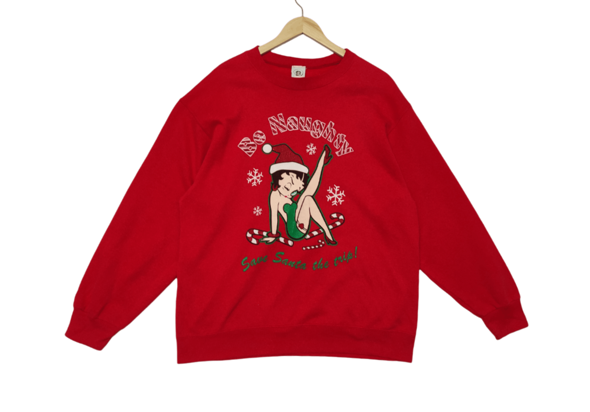 Cartoon Network × Vintage Vtg Betty Boop Chrishmas Be naughty Sweatshirt Size US L / EU 52-54 / 3 - 1 Thumbnail