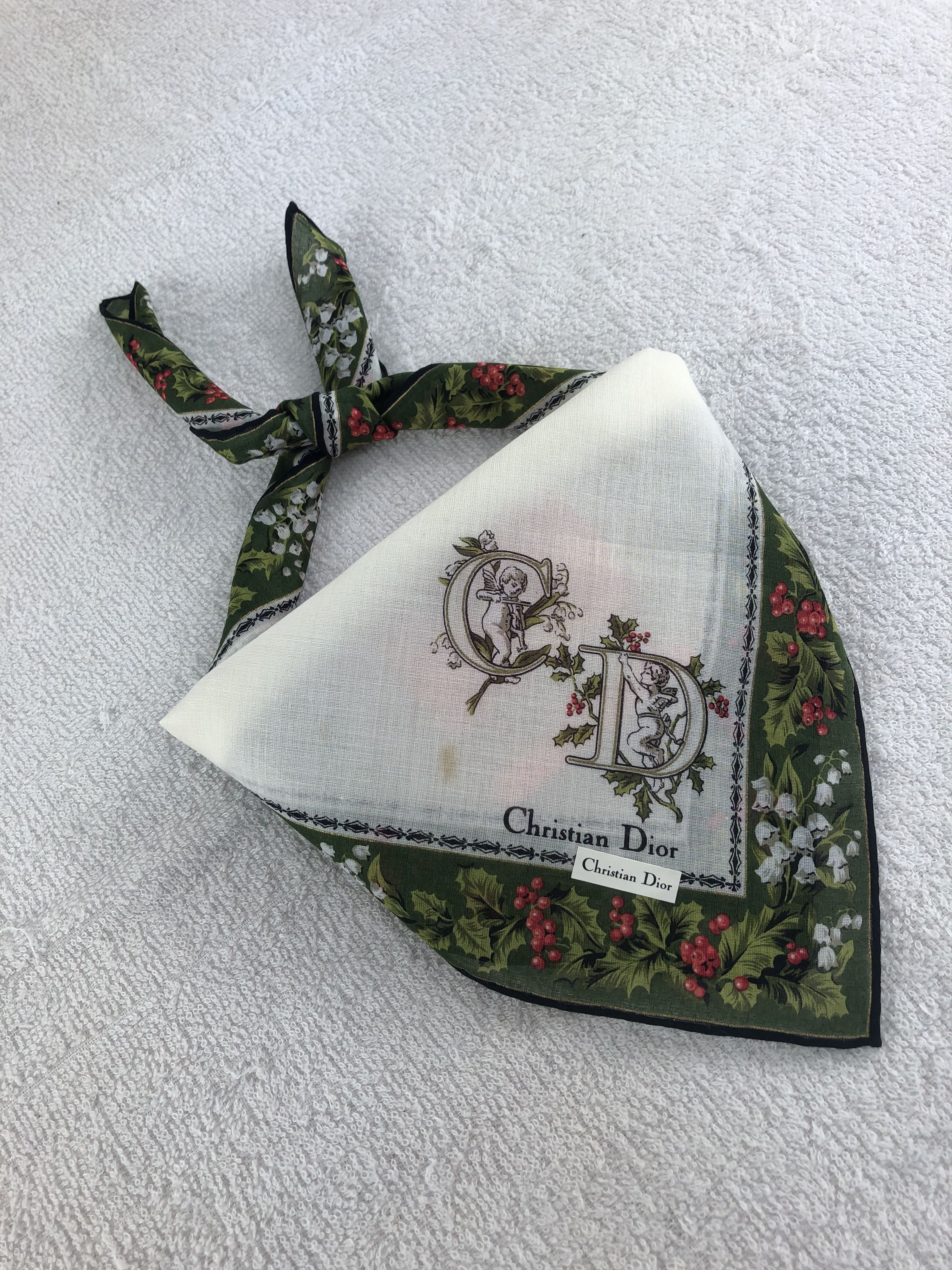 Vintage Christian Dior Handkerchief / Bandana / Neckerchief C113 Size ONE SIZE - 1 Thumbnail