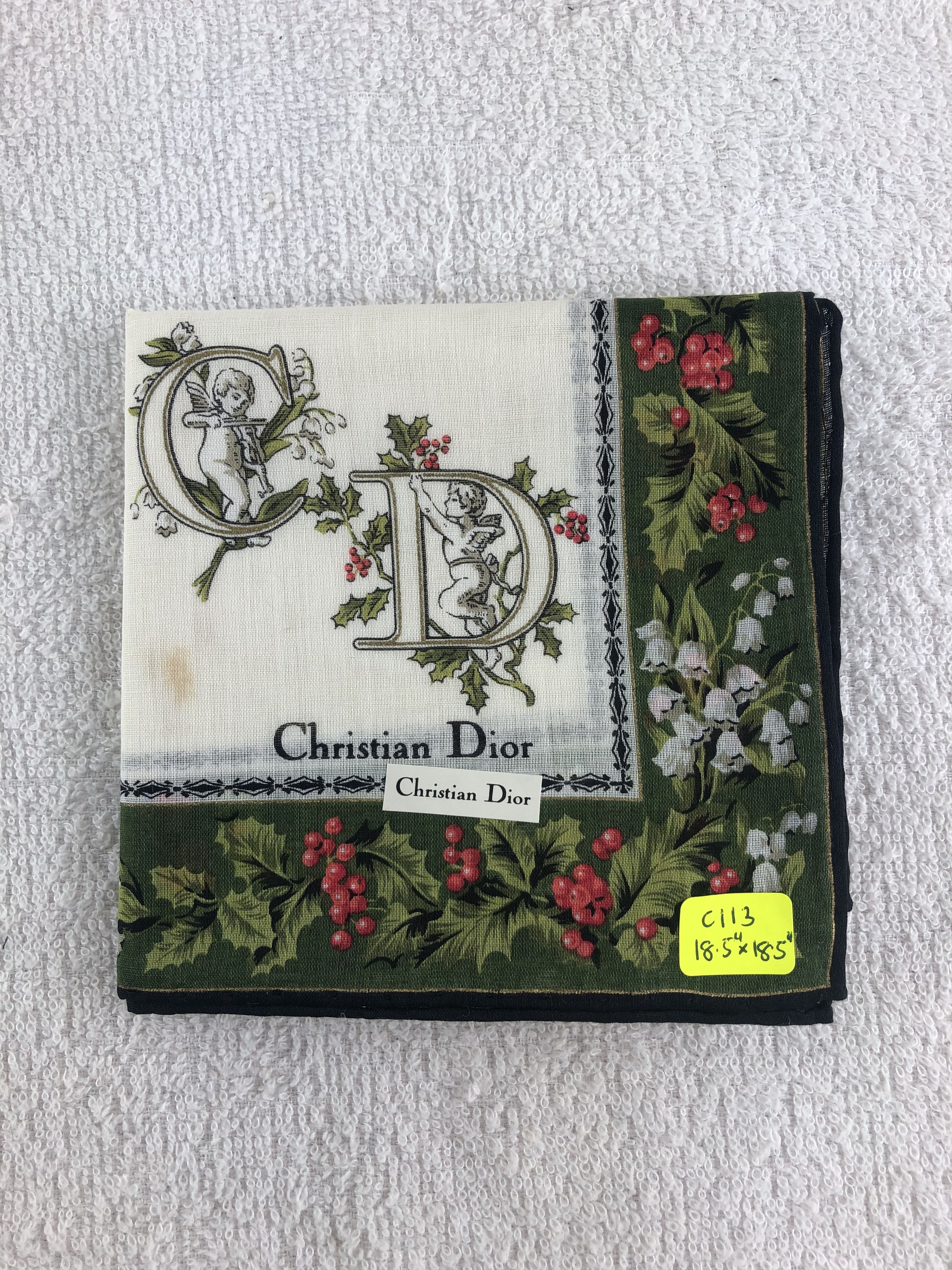 Vintage Christian Dior Handkerchief / Bandana / Neckerchief C113 Size ONE SIZE - 8 Thumbnail