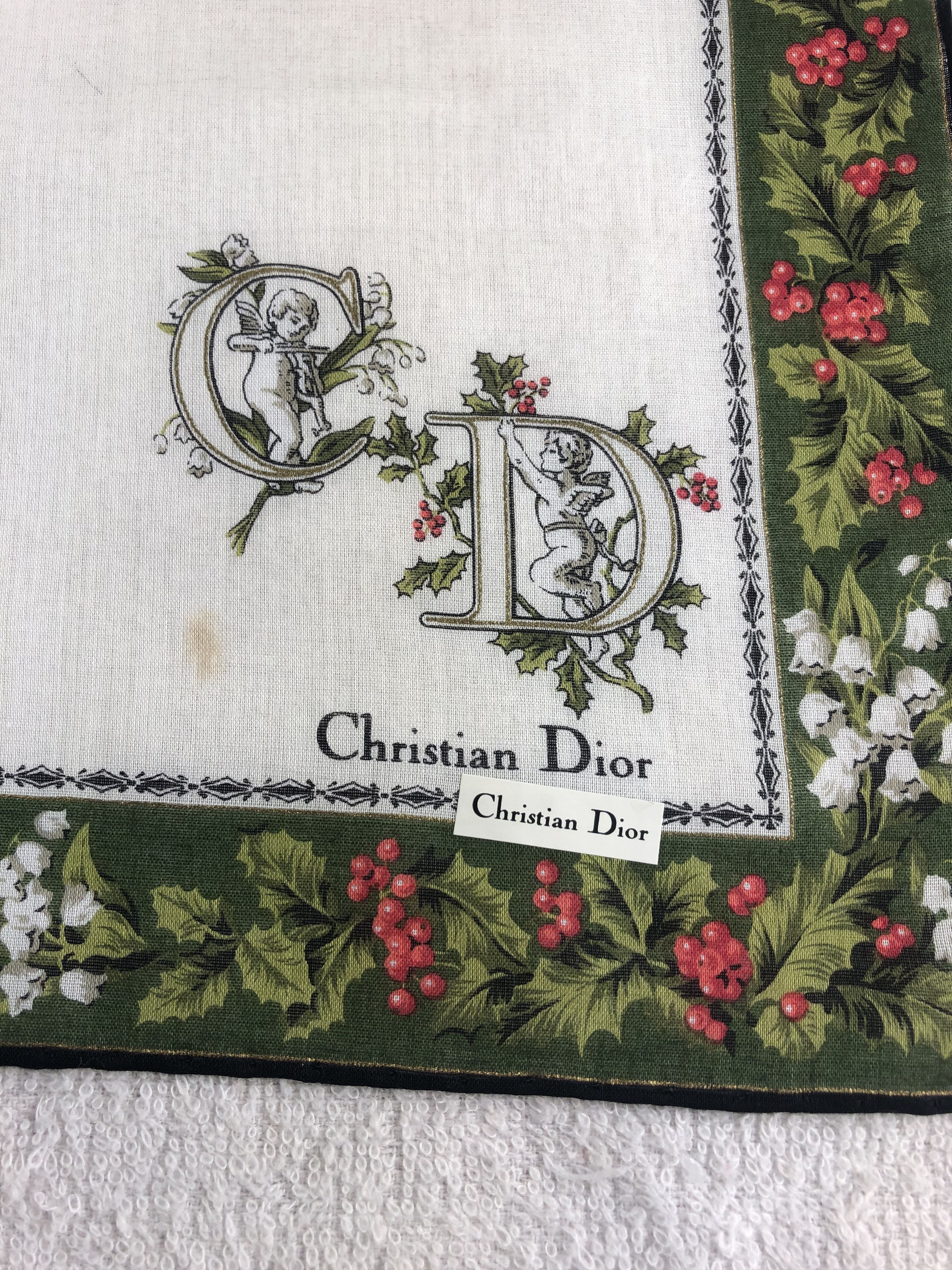 Vintage Christian Dior Handkerchief / Bandana / Neckerchief C113 Size ONE SIZE - 5 Thumbnail