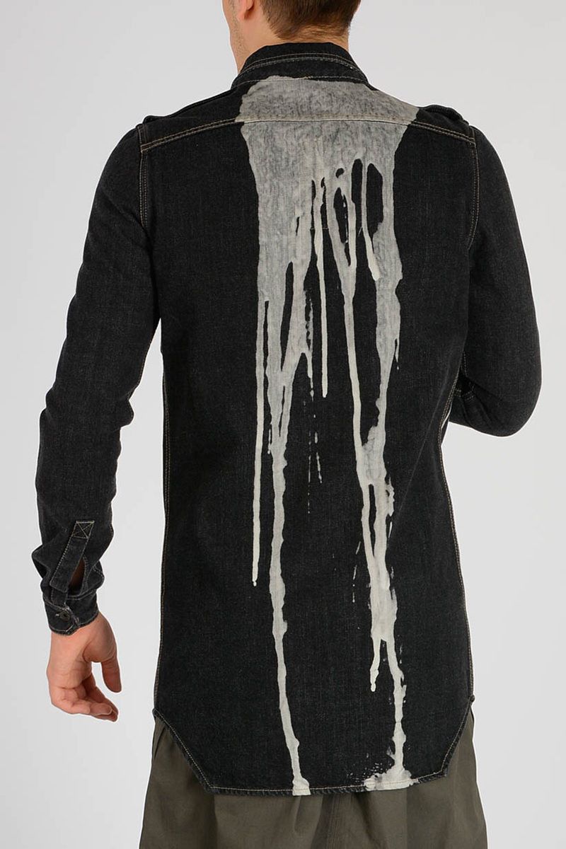 Rick Owens RICK OWENS BLEACHED VOMIT DENIM JACKET Size US S / EU 44-46 / 1 - 13 Thumbnail