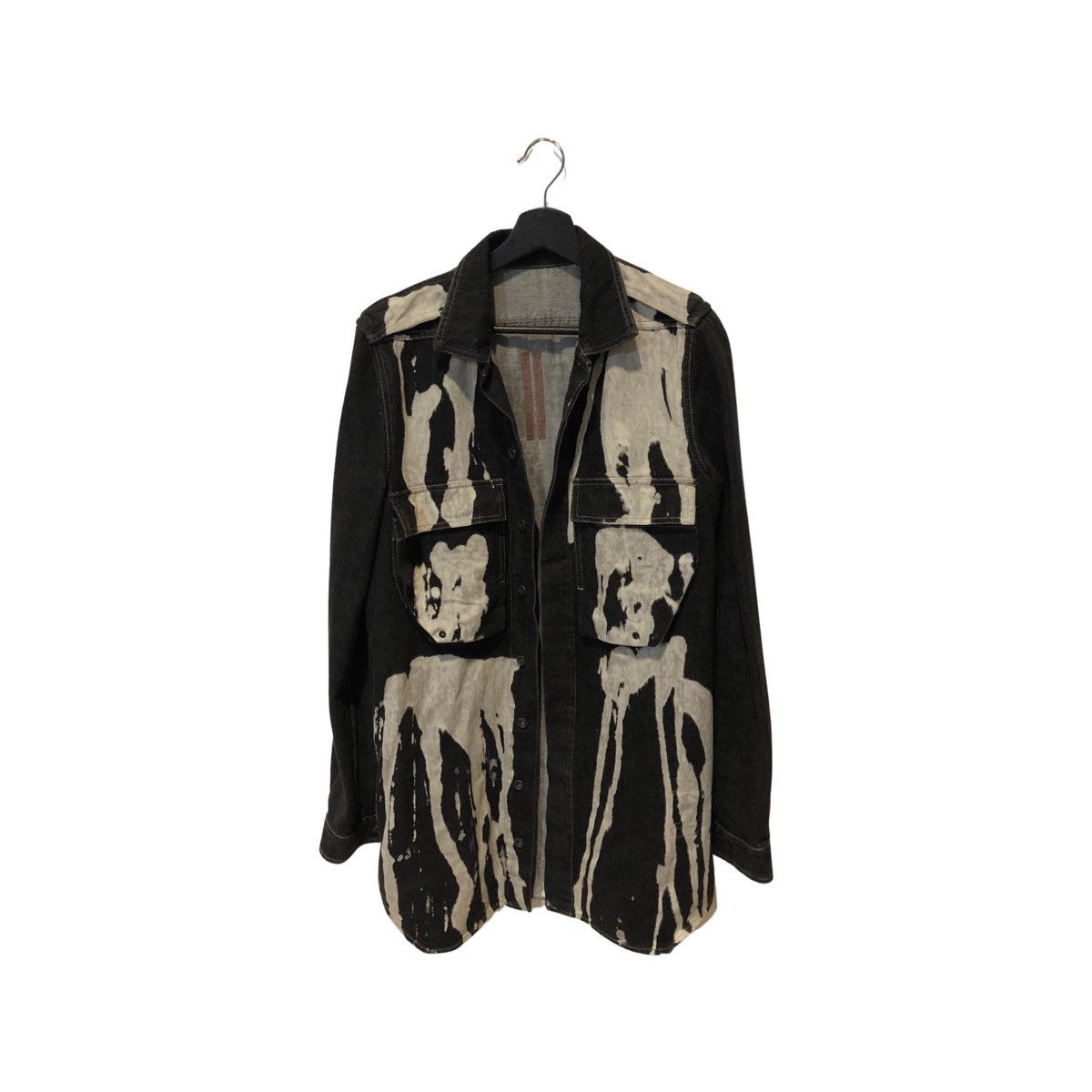 Rick Owens RICK OWENS BLEACHED VOMIT DENIM JACKET Size US S / EU 44-46 / 1 - 1 Thumbnail