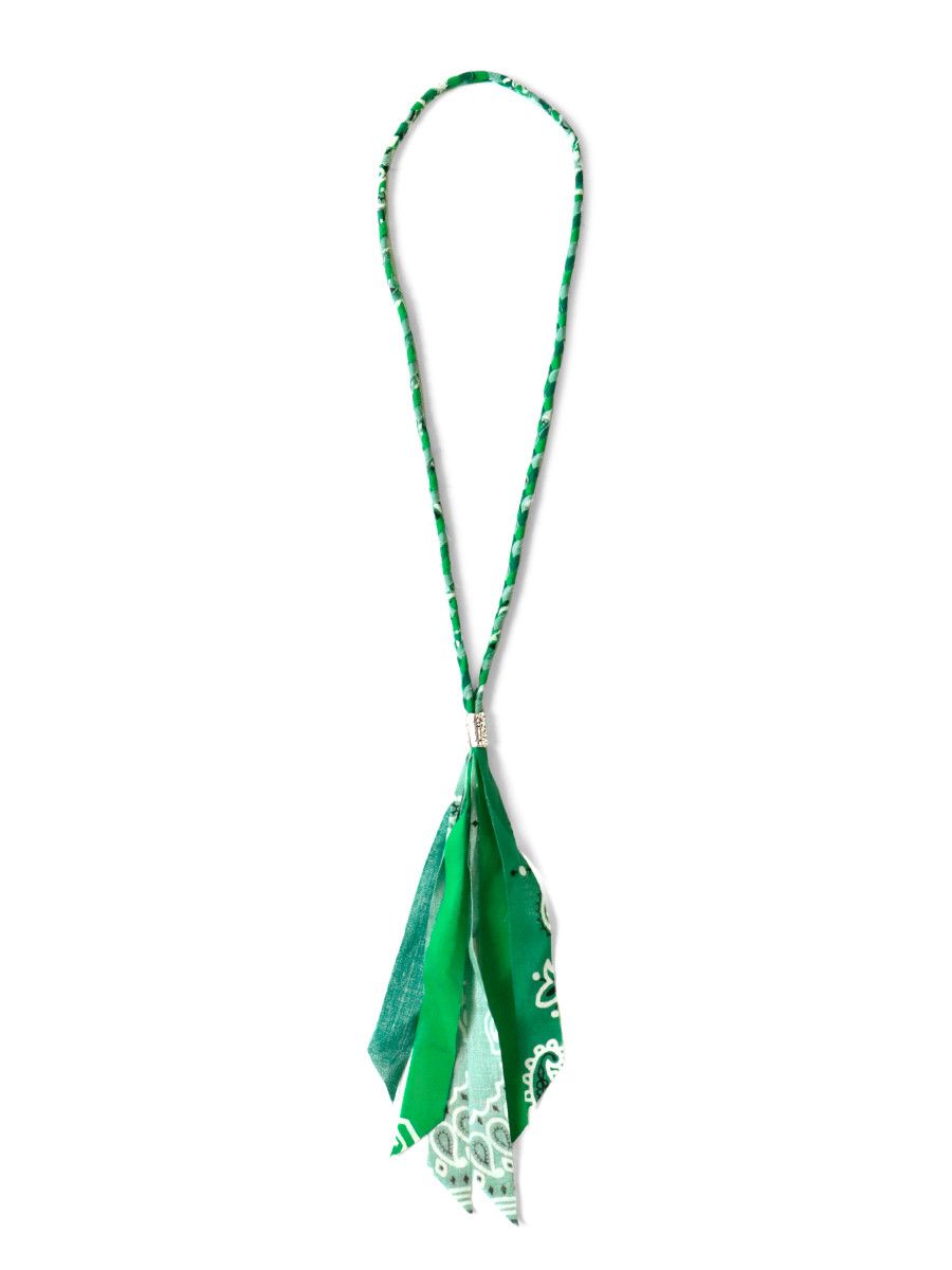 image of Kapital Gauze Bandana Fringe Necklace Green , Men's