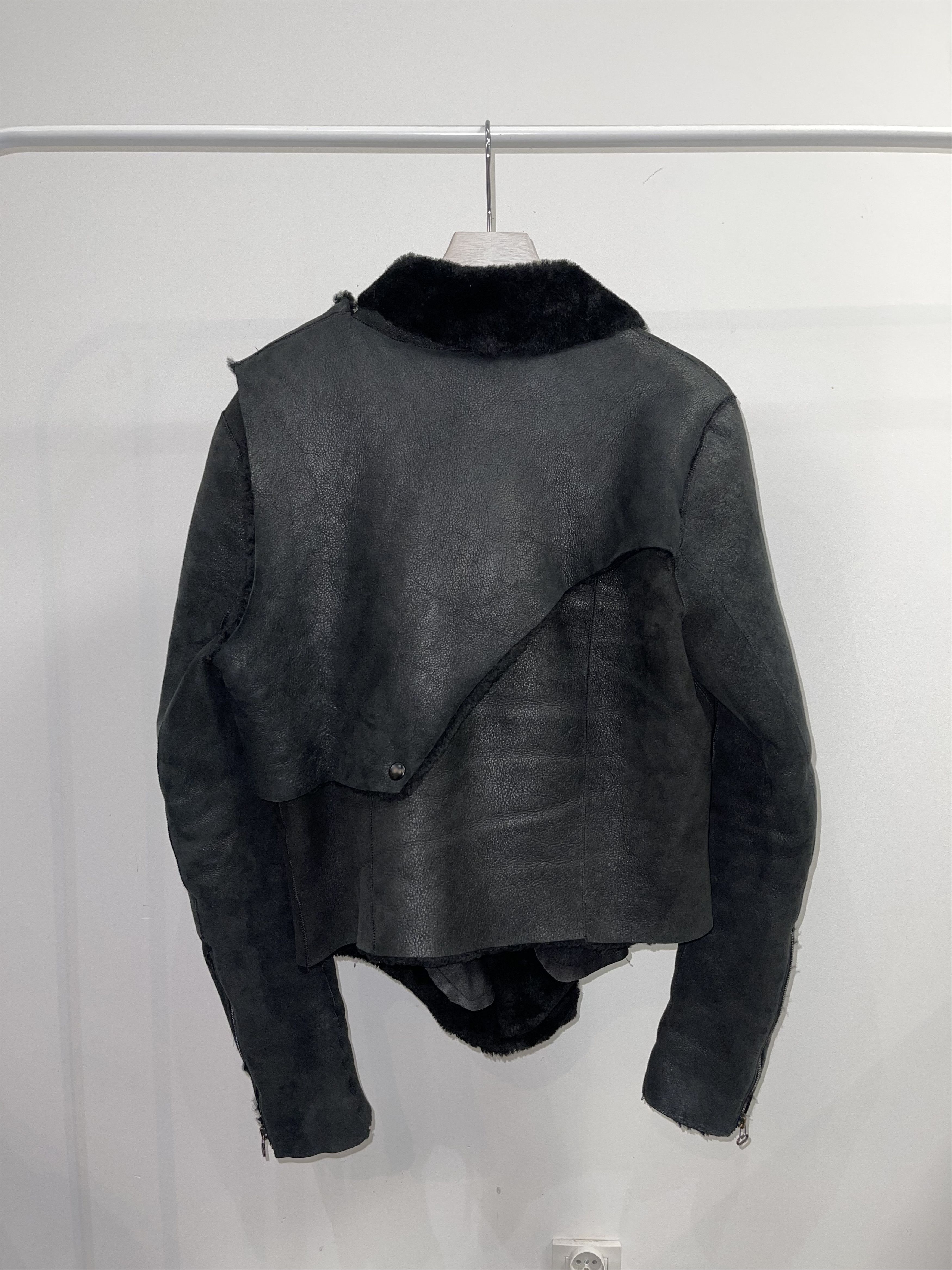 Helmut Lang Helmut Lang Abstract Assymetrical Shearling Leather Jacket Size L / US 10 / IT 46 - 5 Thumbnail