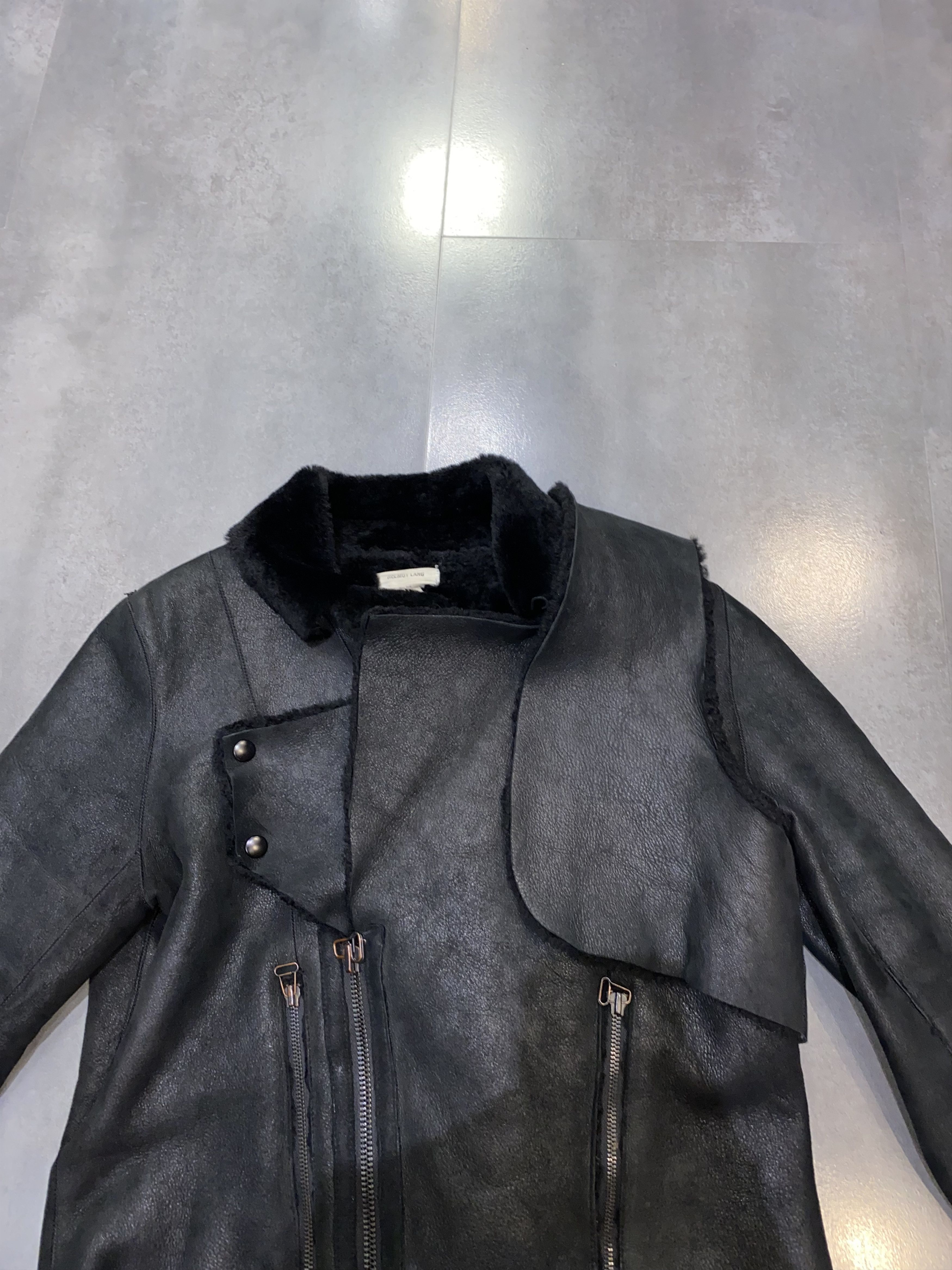 Helmut Lang Helmut Lang Abstract Assymetrical Shearling Leather Jacket Size L / US 10 / IT 46 - 12 Thumbnail