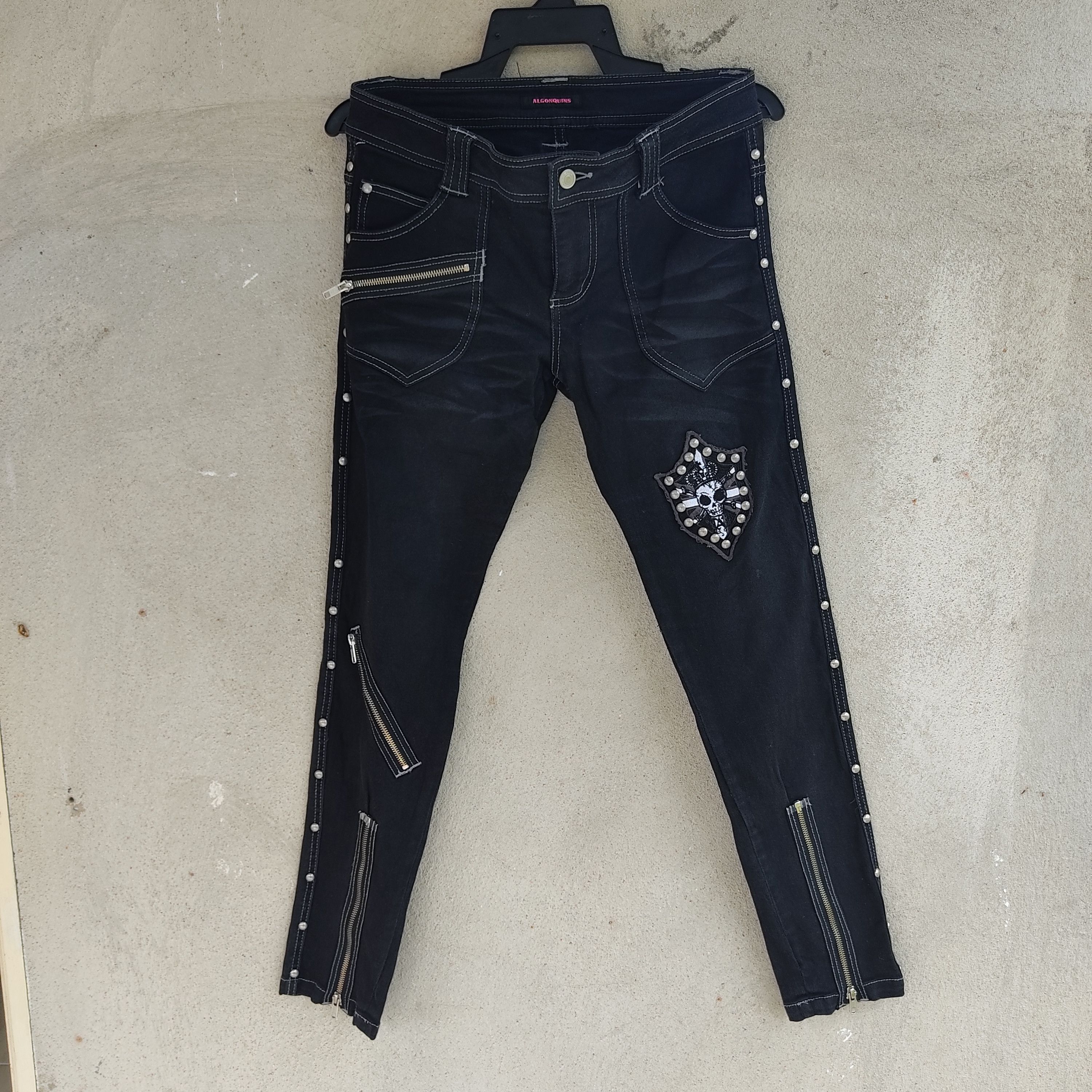 Japanese Brand Algonquins Seditionaries Skull Patch Stud Multipocket Pant Size US 30 / EU 46 - 1 Thumbnail
