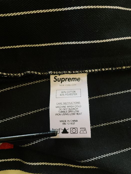 Supreme Supreme Pinstripe Work Shorts Black / White | Grailed