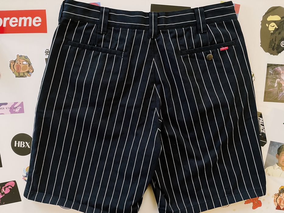 Supreme Supreme Pinstripe Work Shorts Black / White | Grailed