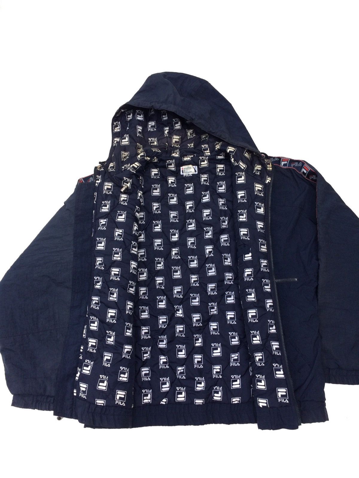 Fila × Vintage Fila Side Tape Spell Out Streetwear Casual Hoodies Jacket Size US XL / EU 56 / 4 - 2 Thumbnail