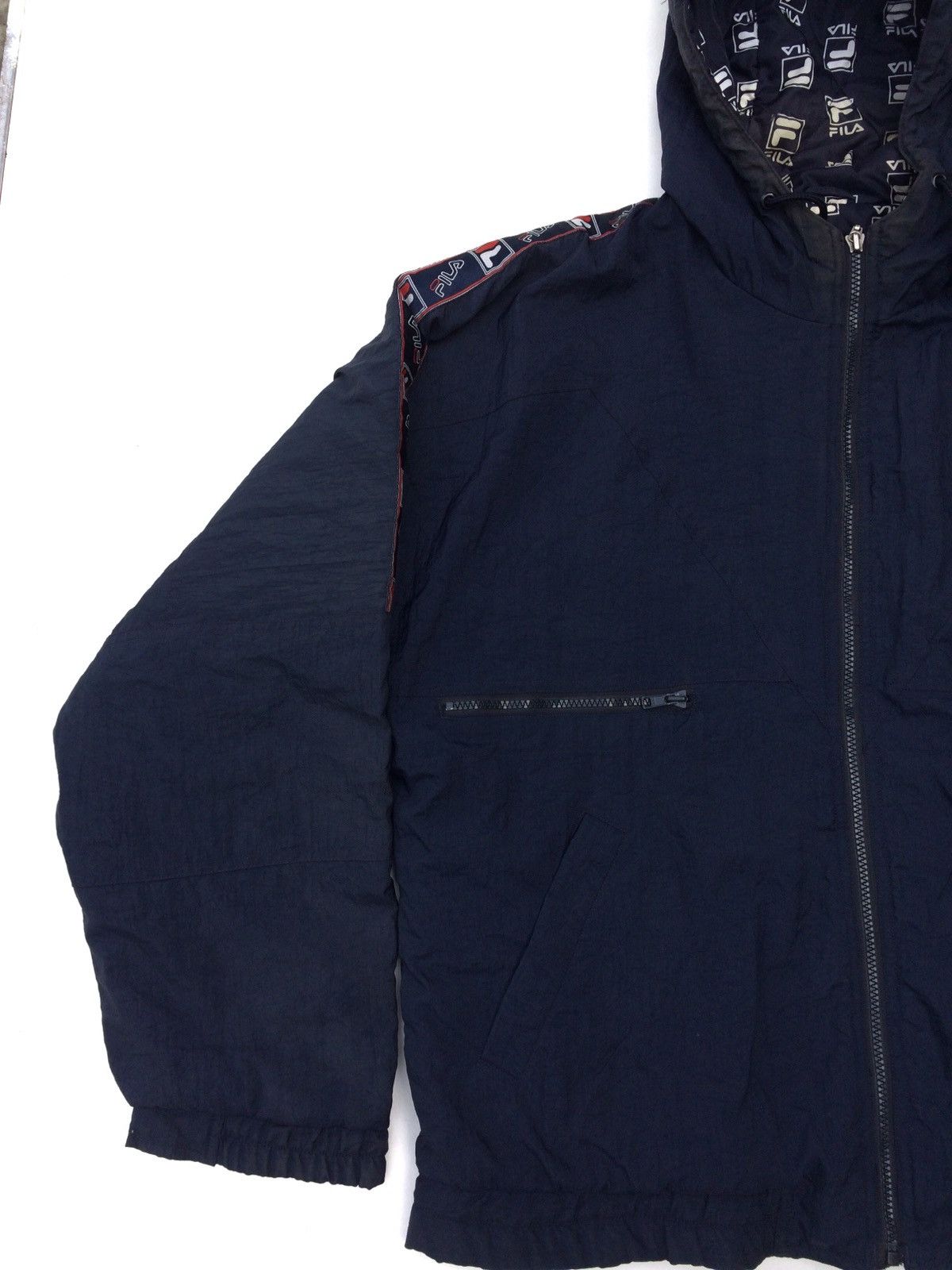 Fila × Vintage Fila Side Tape Spell Out Streetwear Casual Hoodies Jacket Size US XL / EU 56 / 4 - 3 Thumbnail