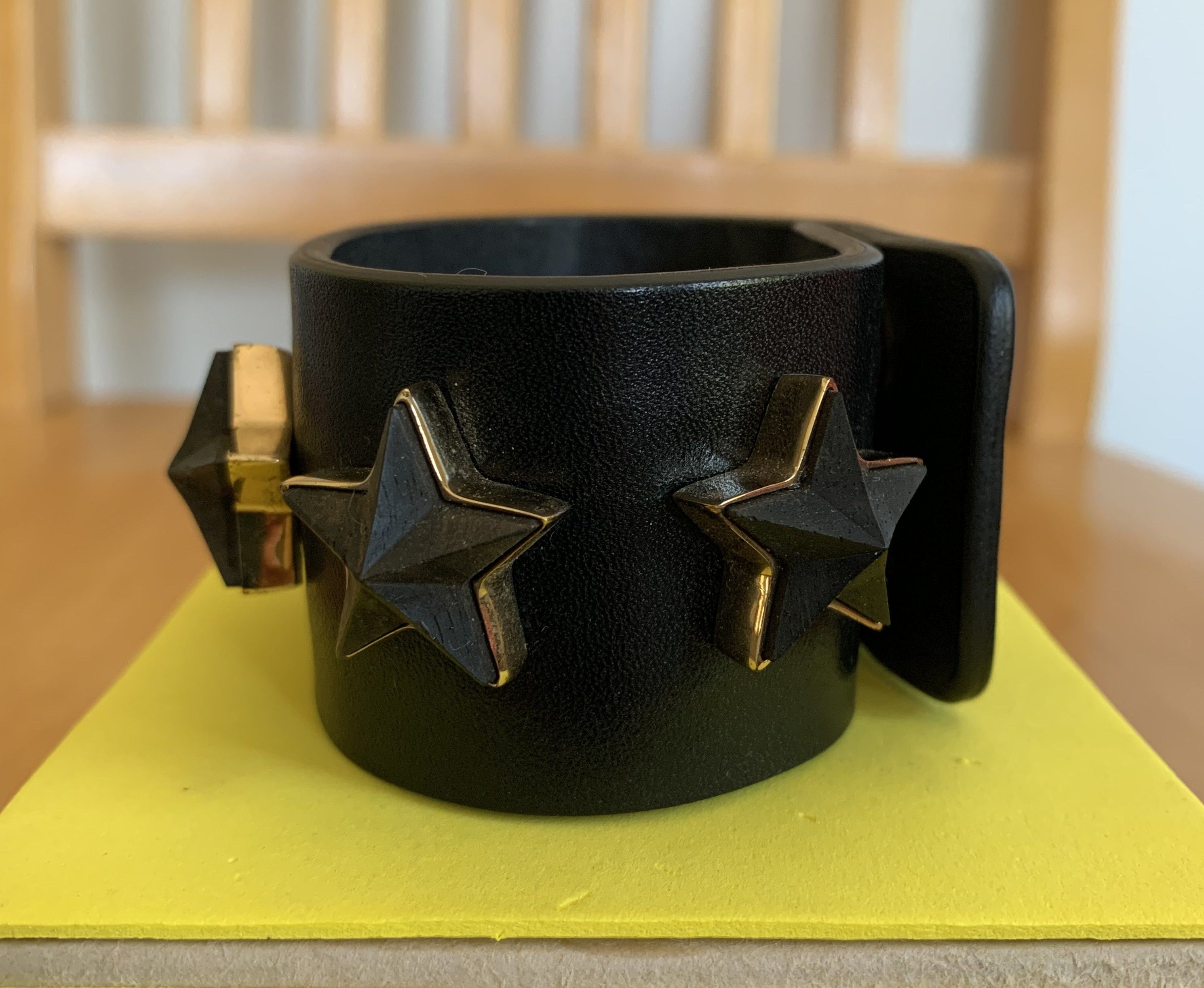 image of Givenchy Stars Leather Bracelet! in Black, Men's
