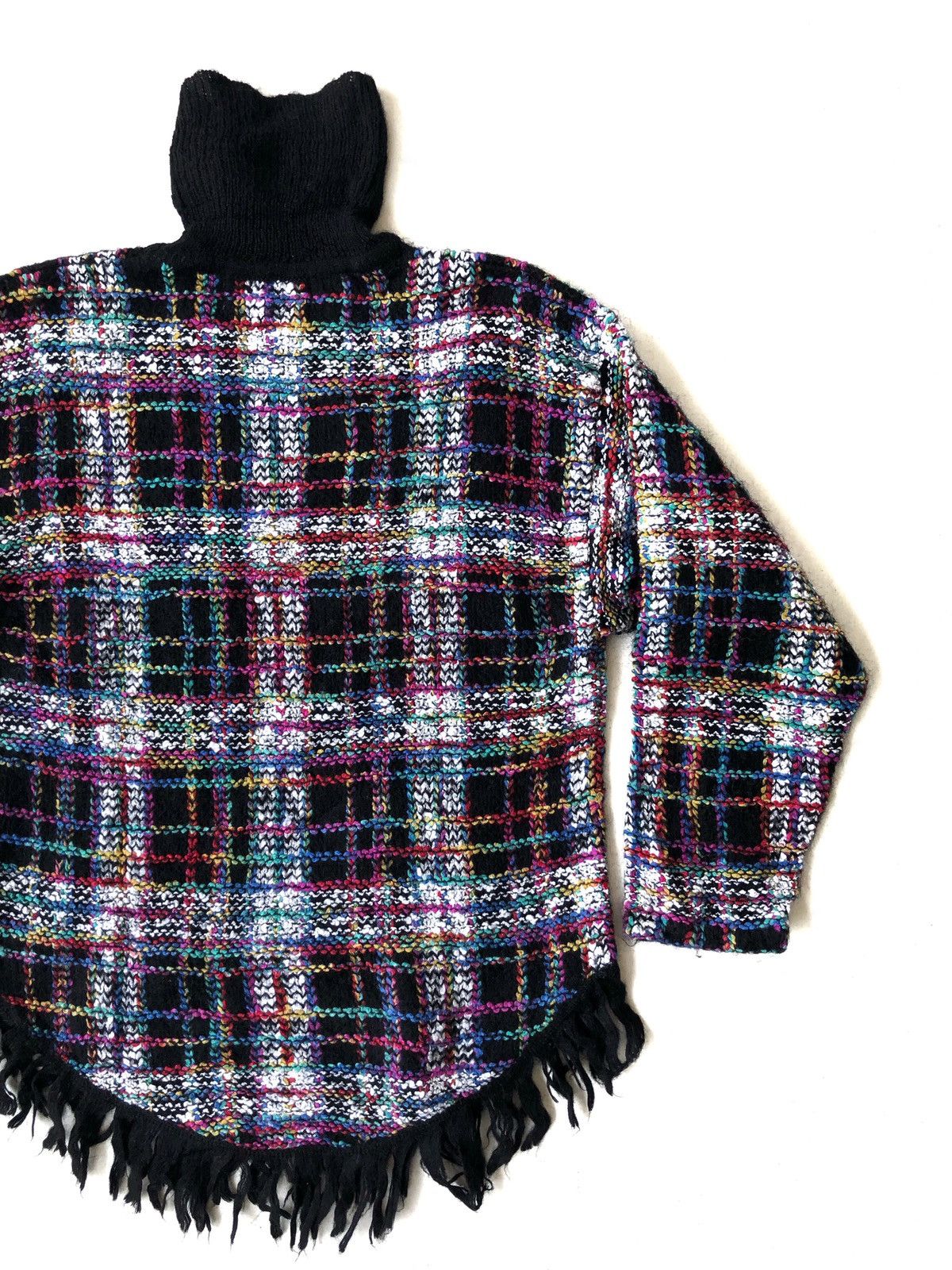 Handmade HEAT🔥Vtg Baja 🇲🇽 Mix Mohair Knit High Neck Sweater Size US M / EU 48-50 / 2 - 2 Thumbnail