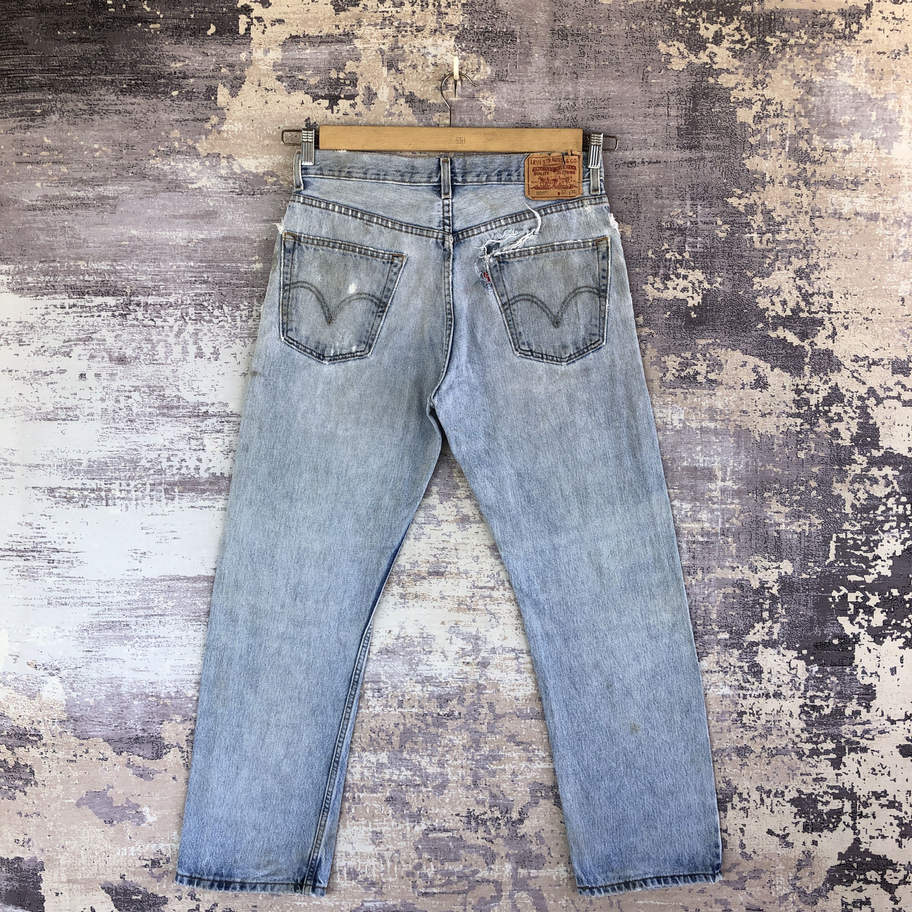 Levi's × Vintage Vintage Levis 505 Jeans Distressed Dirty Levis Denim Pants Size US 32 / EU 48 - 4 Thumbnail
