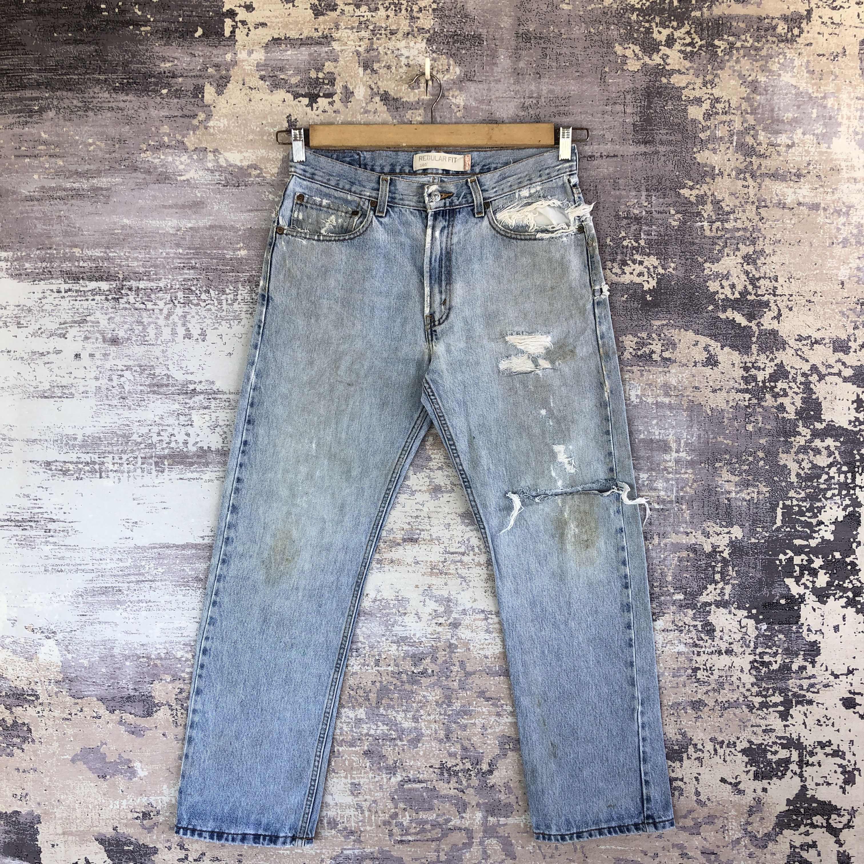 Levi's × Vintage Vintage Levis 505 Jeans Distressed Dirty Levis Denim Pants Size US 32 / EU 48 - 1 Thumbnail