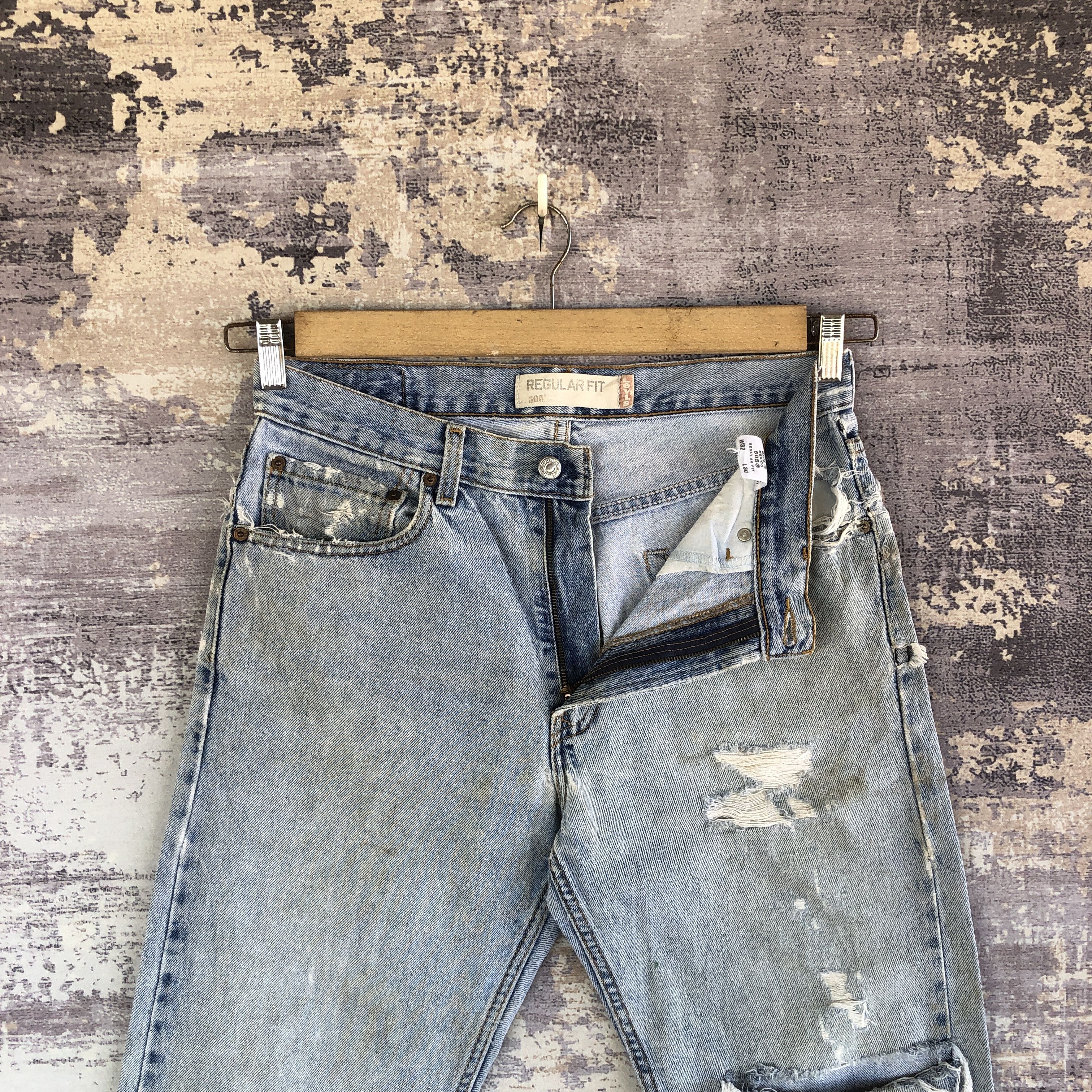 Levi's × Vintage Vintage Levis 505 Jeans Distressed Dirty Levis Denim Pants Size US 32 / EU 48 - 6 Thumbnail