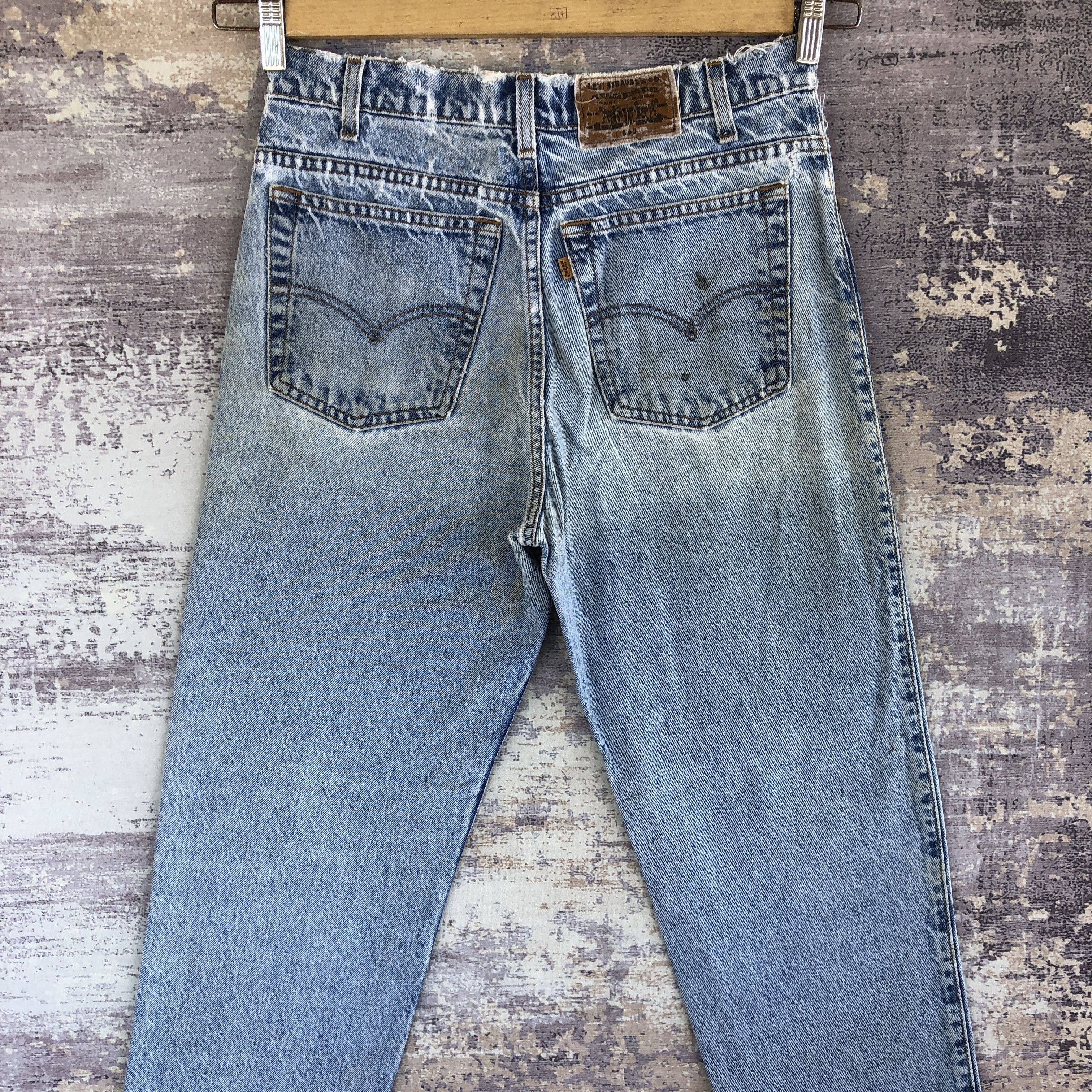 Levi's × Vintage Vintage Levis 540 Dirty Distressed Orange Tab Jeans Denim Size 29" - 4 Thumbnail